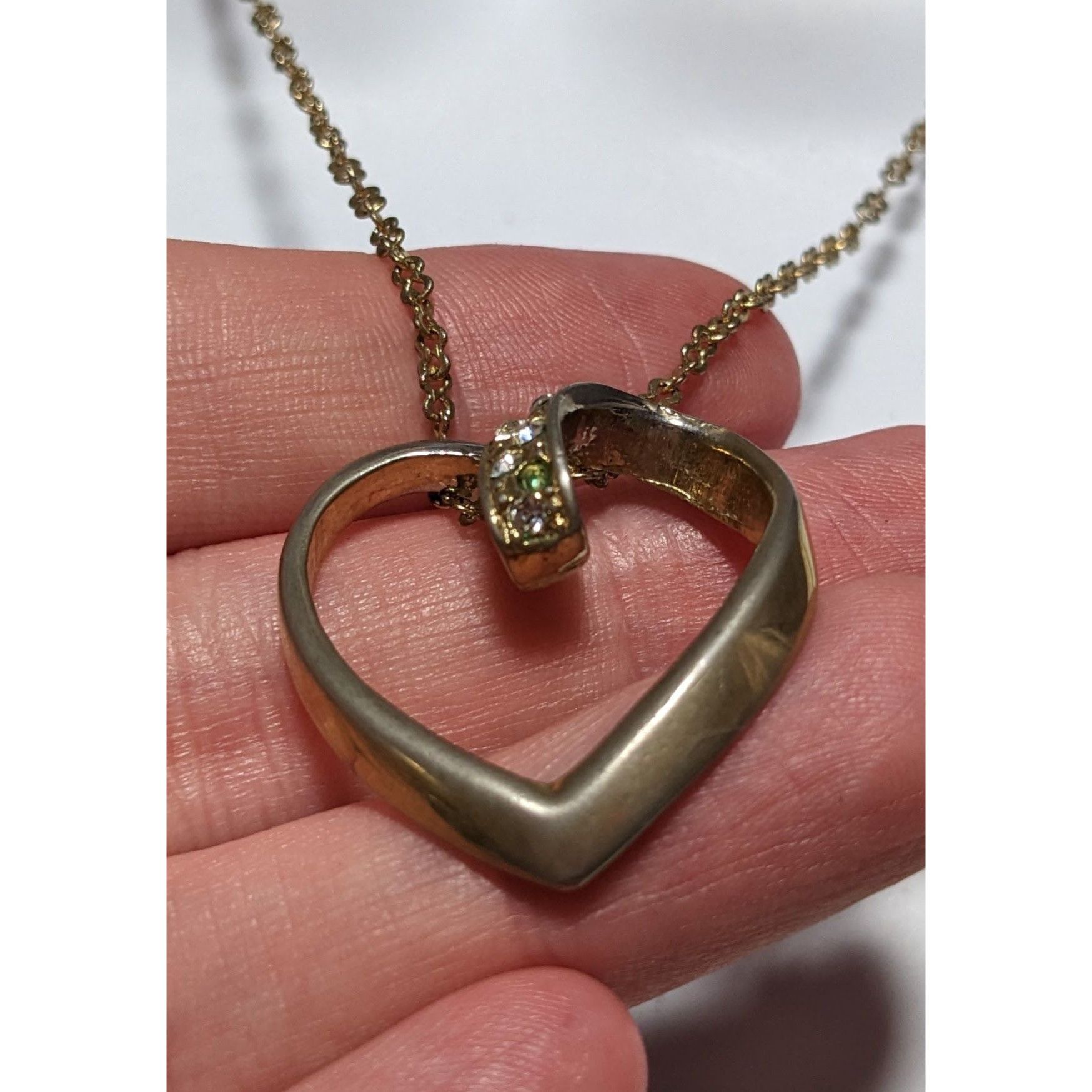 Other Open Heart-Shaped Rhinestone Pendant Necklace Size ONE SIZE - 19 Thumbnail