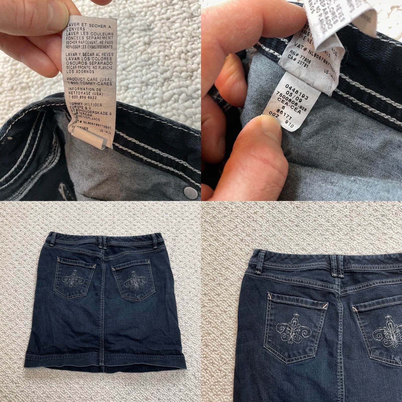 Tommy Hilfiger Tommy Hilfiger Jean Skirt Womens 6 Blue Denim Dark Wash Short Mini Pockets Solid Size 28" / US 6 / IT 42 - 8 Thumbnail