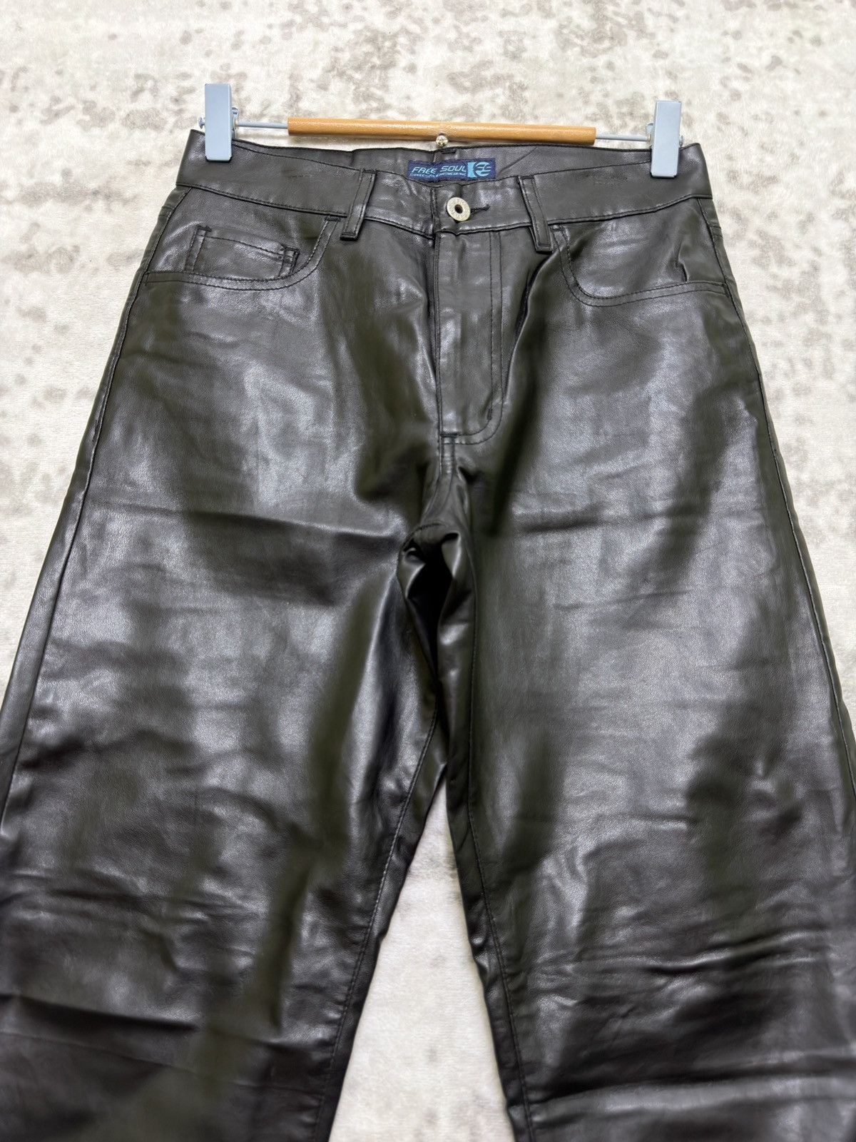 Vintage Freesoul Vintage PVC Pants Black Glossy Italian Designer Y2K Size US 26 / EU 42 - 3 Thumbnail