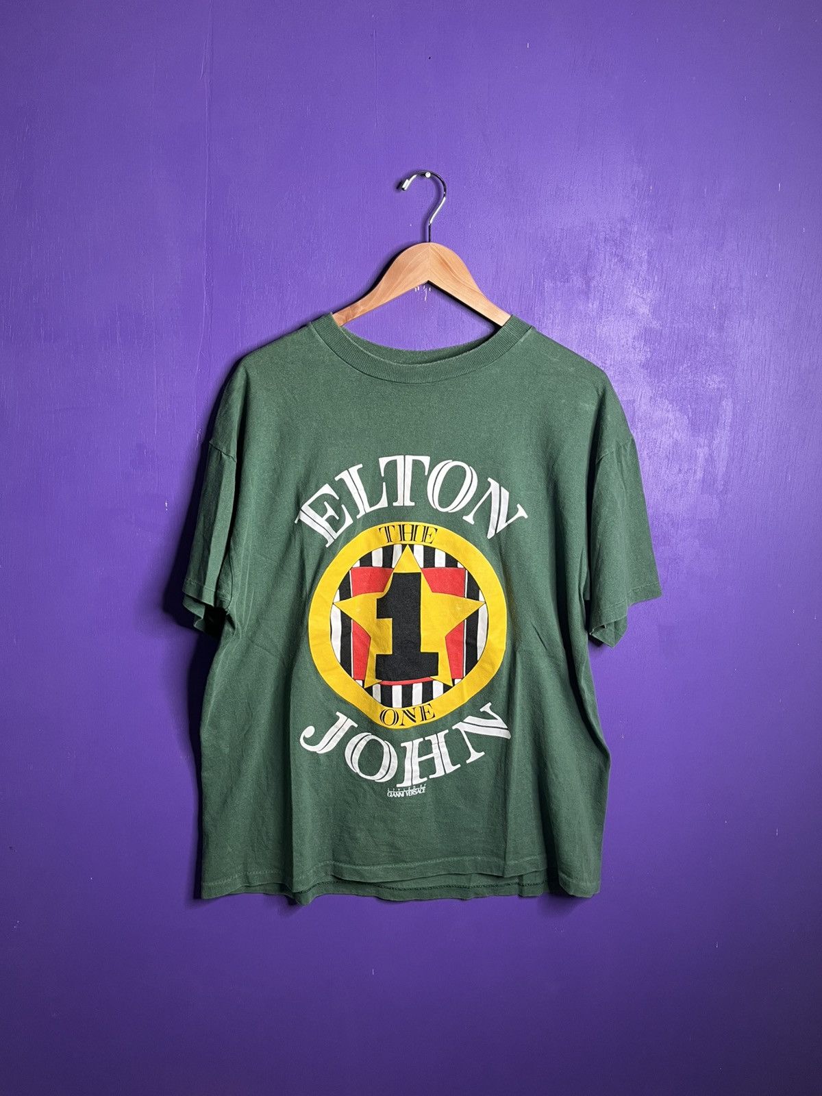 Band Tees × Vintage Vintage 90s Elton John the one tour tee Size US XL / EU 56 / 4 - 1 Thumbnail