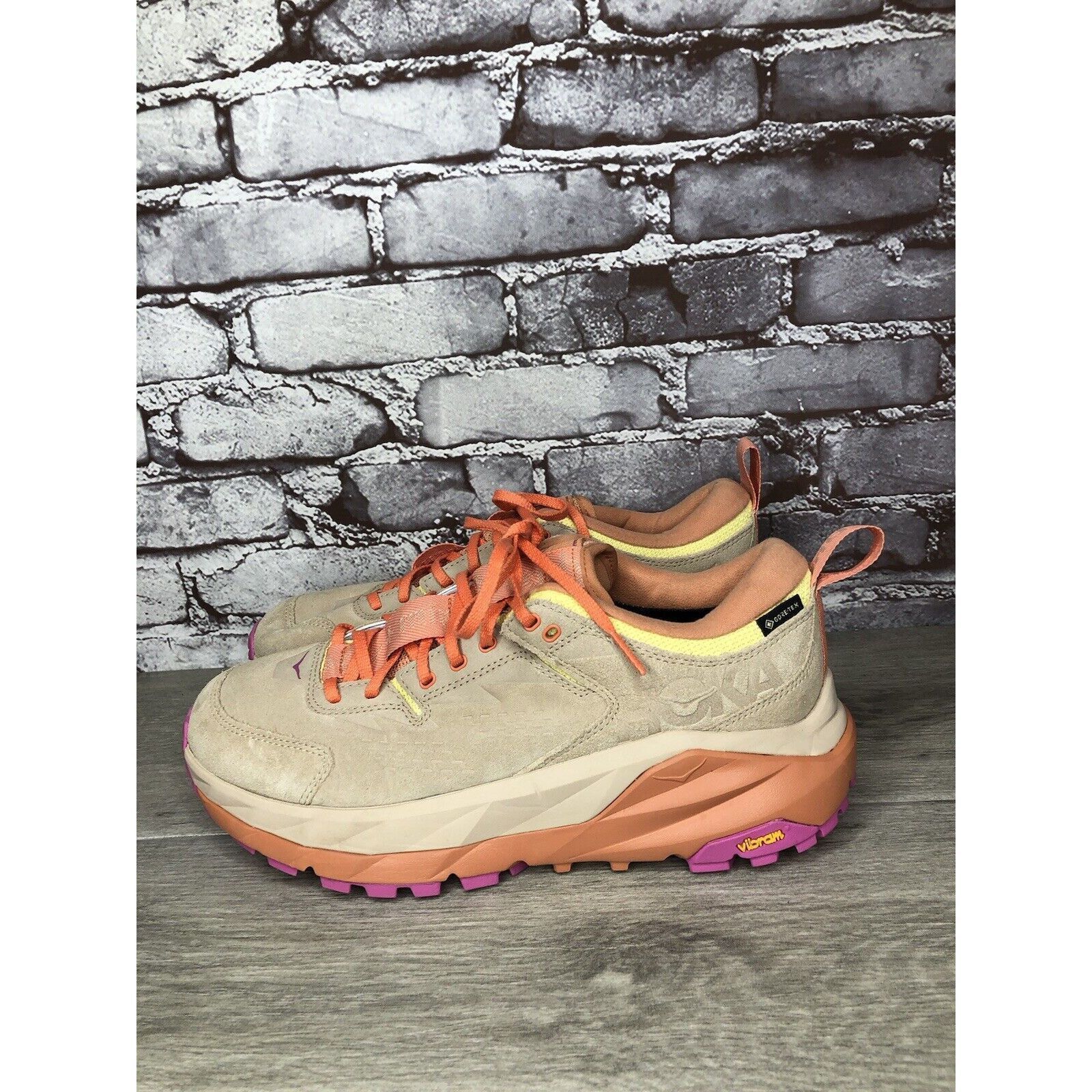 Hoka Kaha Low GTX Mental Health Hiking Sand Sun Baked Orange