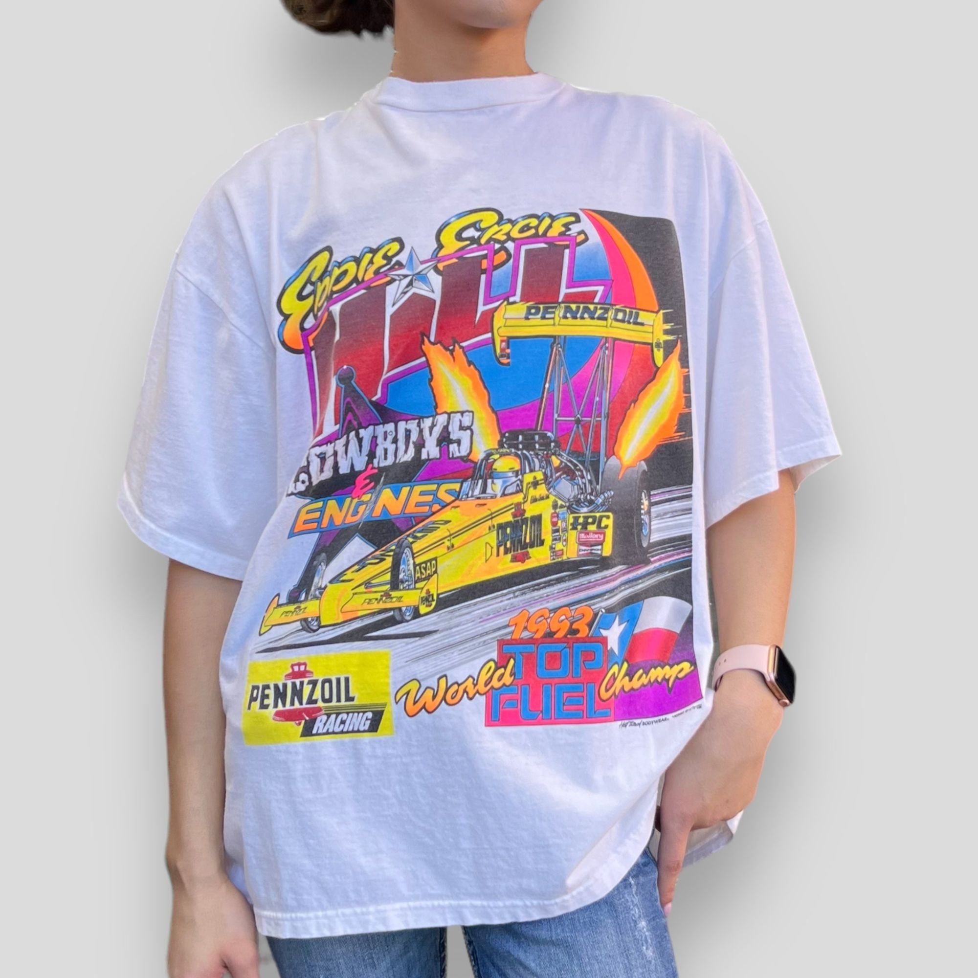 NASCAR × Vintage Vintage 1993 Eddie Ercie NASCAR Racing Tee Size US XL / EU 56 / 4 - 1 Thumbnail