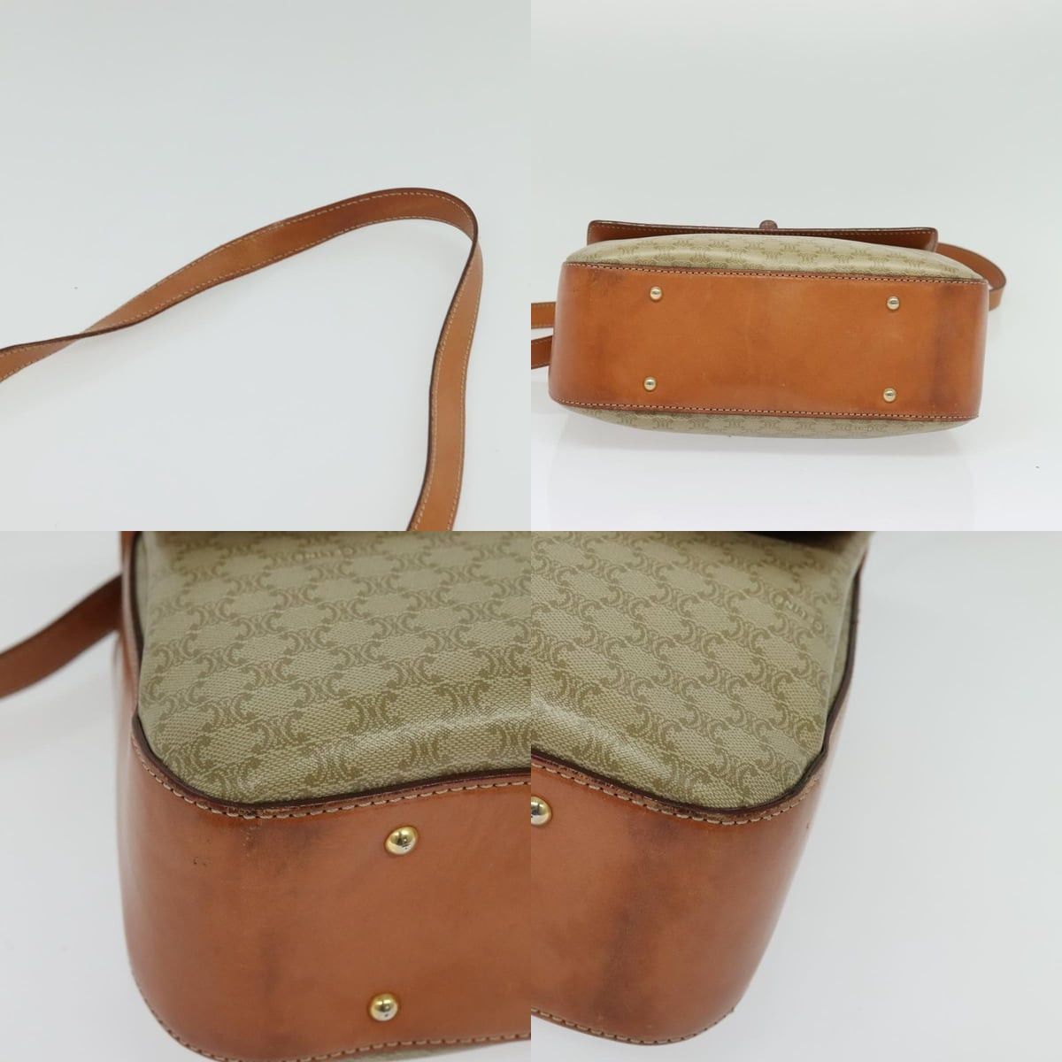 Celine CELINE Macadam Canvas Hand Bag Pvc Beige Gold Size ONE SIZE - 10 Thumbnail