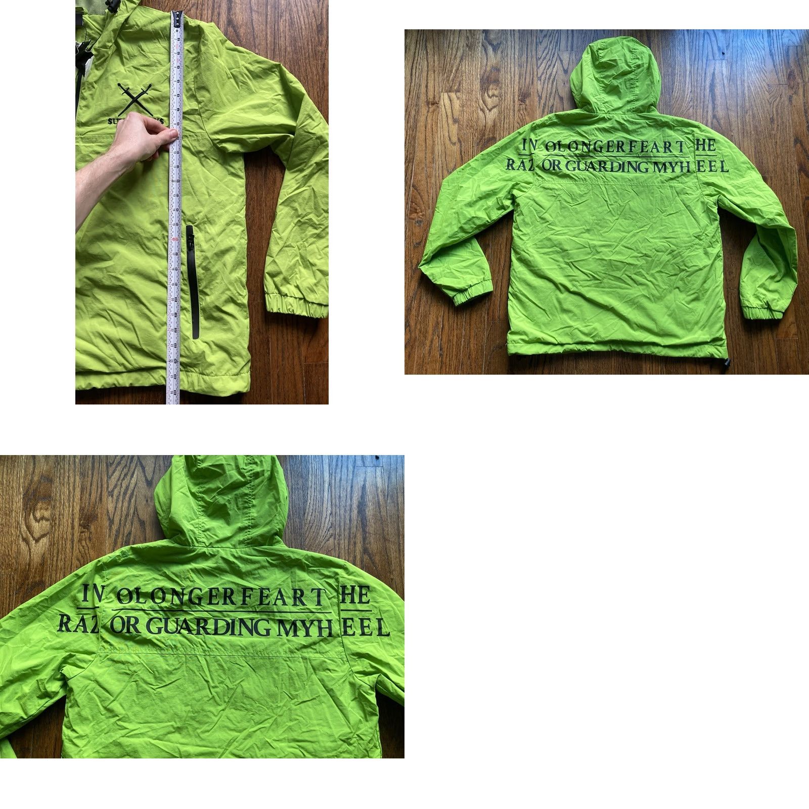 Vintage NWT G59 Suicideboys Jacket Windbreaker Hooded Green M Medium Men Zip Pockets Lightweight Lined Nylon Safe Shelter Size US M / EU 48-50 / 2 - 9 Thumbnail