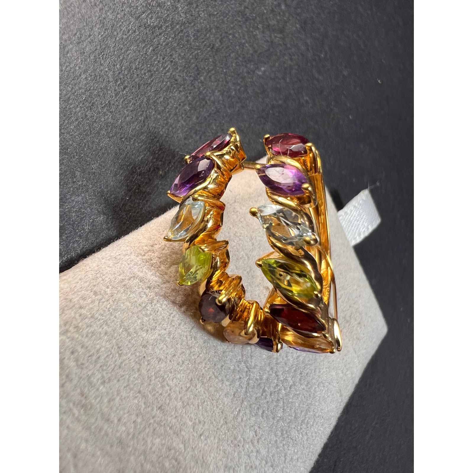 Other NEW multi gemstone hoop earrings in vermeil over 925 silver Size ONE SIZE - 15 Thumbnail