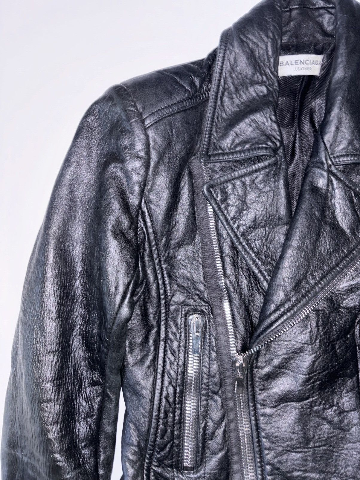 Balenciaga Balenciaga Distressed Leather Biker Jacket Size XS / US 0-2 / IT 36-38 - 4 Thumbnail