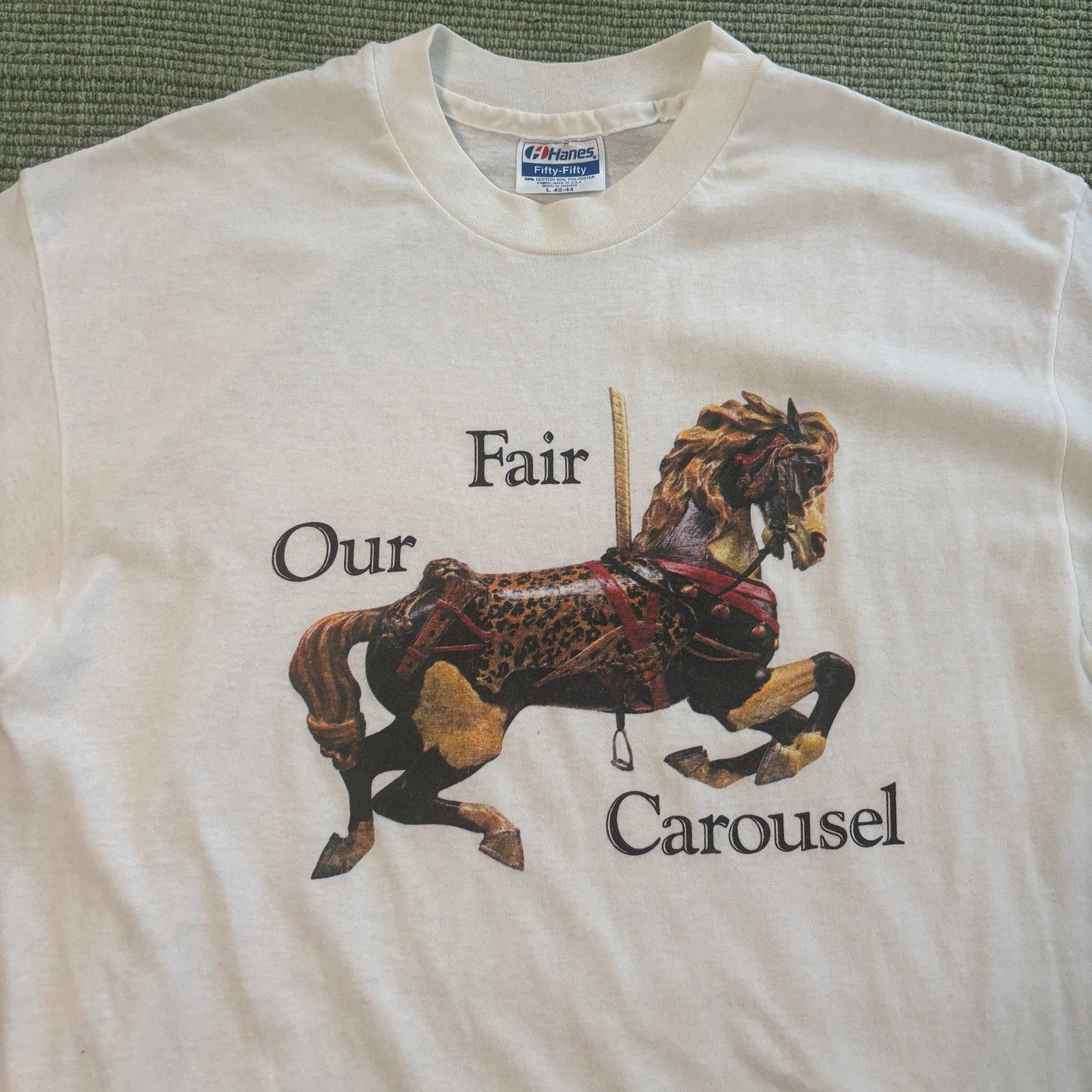 Hanes × Vintage Vintage 90s Our Fair Carousel Amusement Park Tee Shirt M/L Size US L / EU 52-54 / 3 - 8 Thumbnail
