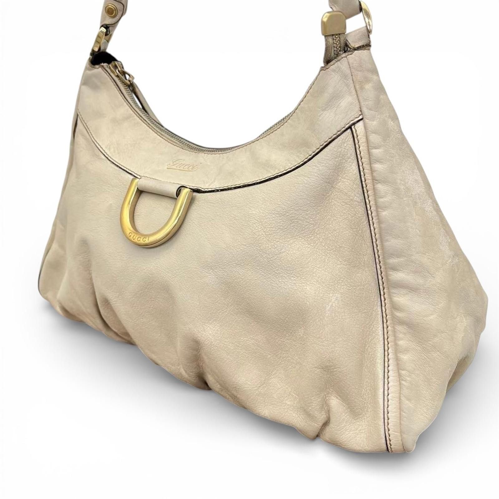 Gucci Gucci - White Leather Handbag Gold Accent Size ONE SIZE - 9 Thumbnail