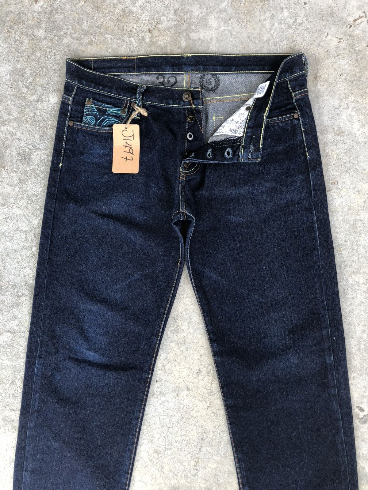 RMC Jeans Red Monkey Company Embroidered Jeans Distressed Size US 33 - 3 Thumbnail
