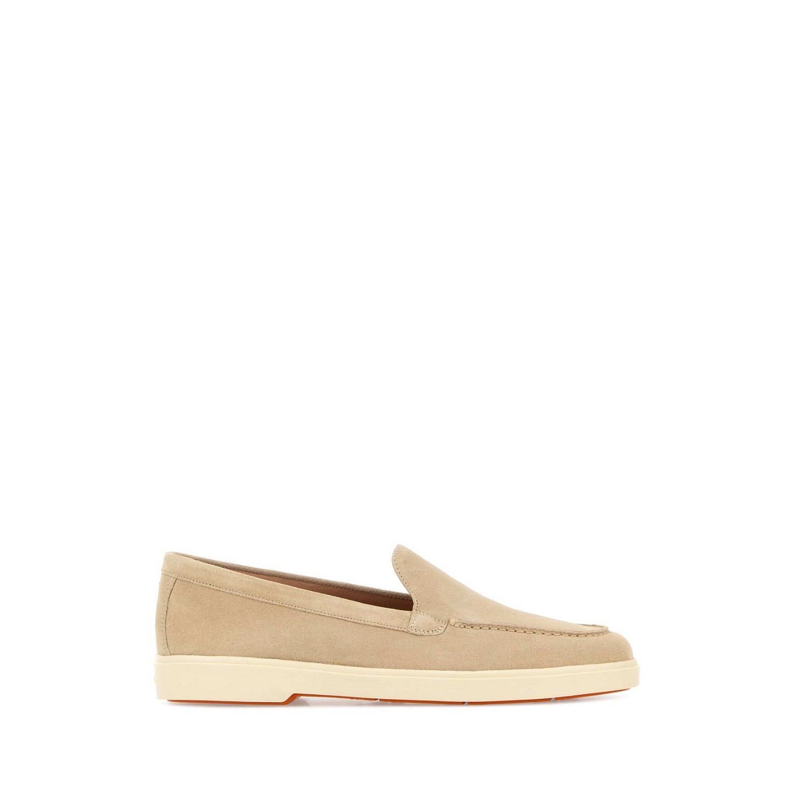 SANTONI Beige Yalta Suede Loafers New & Authentic (Women's s