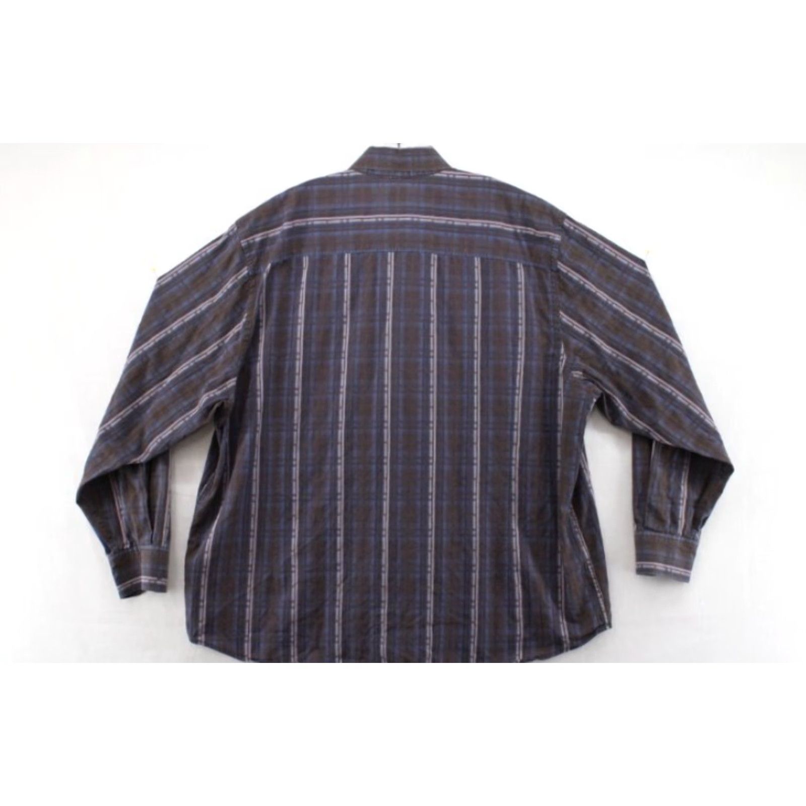 Tommy Bahama VINTAGE Tommy Bahama Long Sleeve Shirt Men's 2XL Gray Blue Stripes Luau Preppy Vacation Luau Mens Size US XXL / EU 58 / 5 - 4 Thumbnail