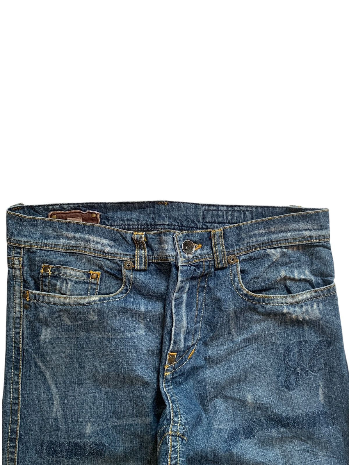 Japanese Brand SALES🔥Vintage Japanese Brand Blue Wash Distress Baggy Jeans Size US 33 - 4 Thumbnail