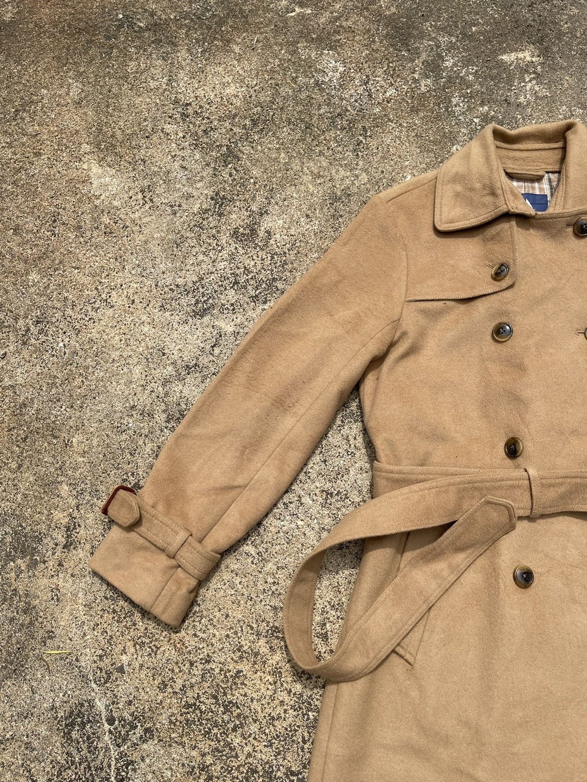 Designer Michel Beaudouin Camel Wool Trench Coat (Unisex) M Size M / US 6-8 / IT 42-44 - 4 Thumbnail