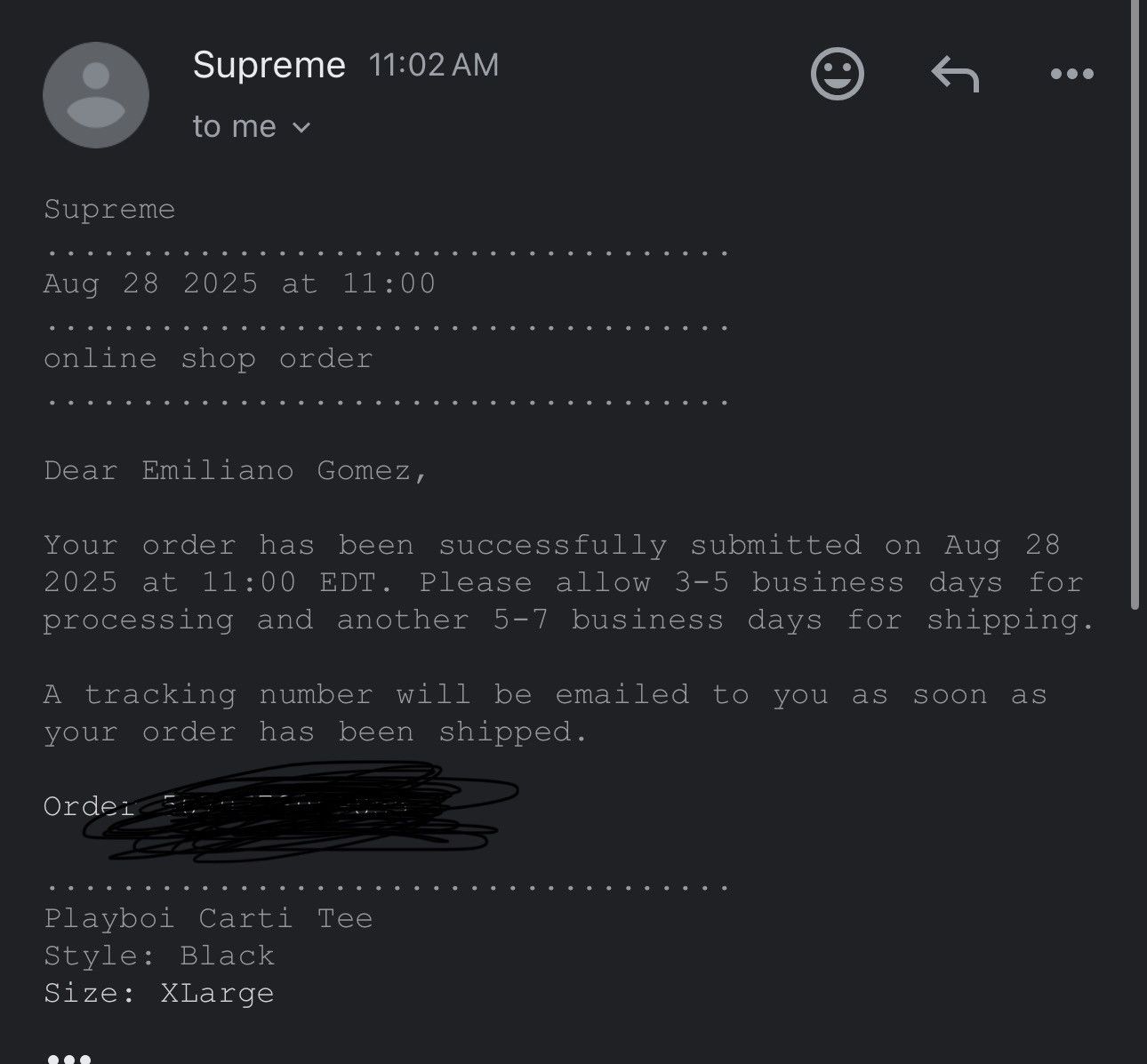Supreme Supreme playboy carti tee black confirmed order✅ Size US XL / EU 56 / 4 - 3 Thumbnail