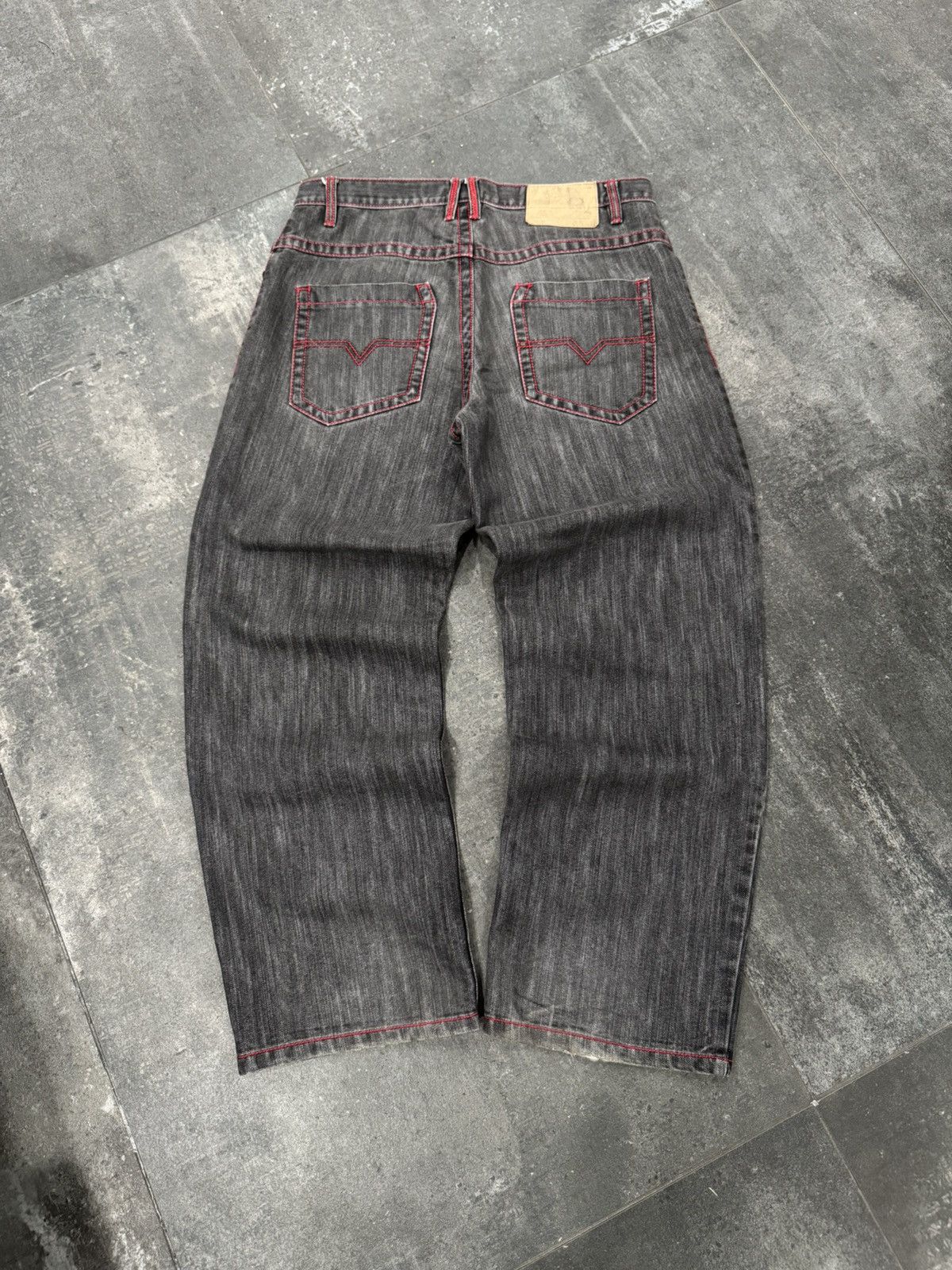 Southpole Vintage Y2K Design Lab Premium Black & Red Denim Pants 34x30 Size US 34 / EU 50 - 1 Thumbnail