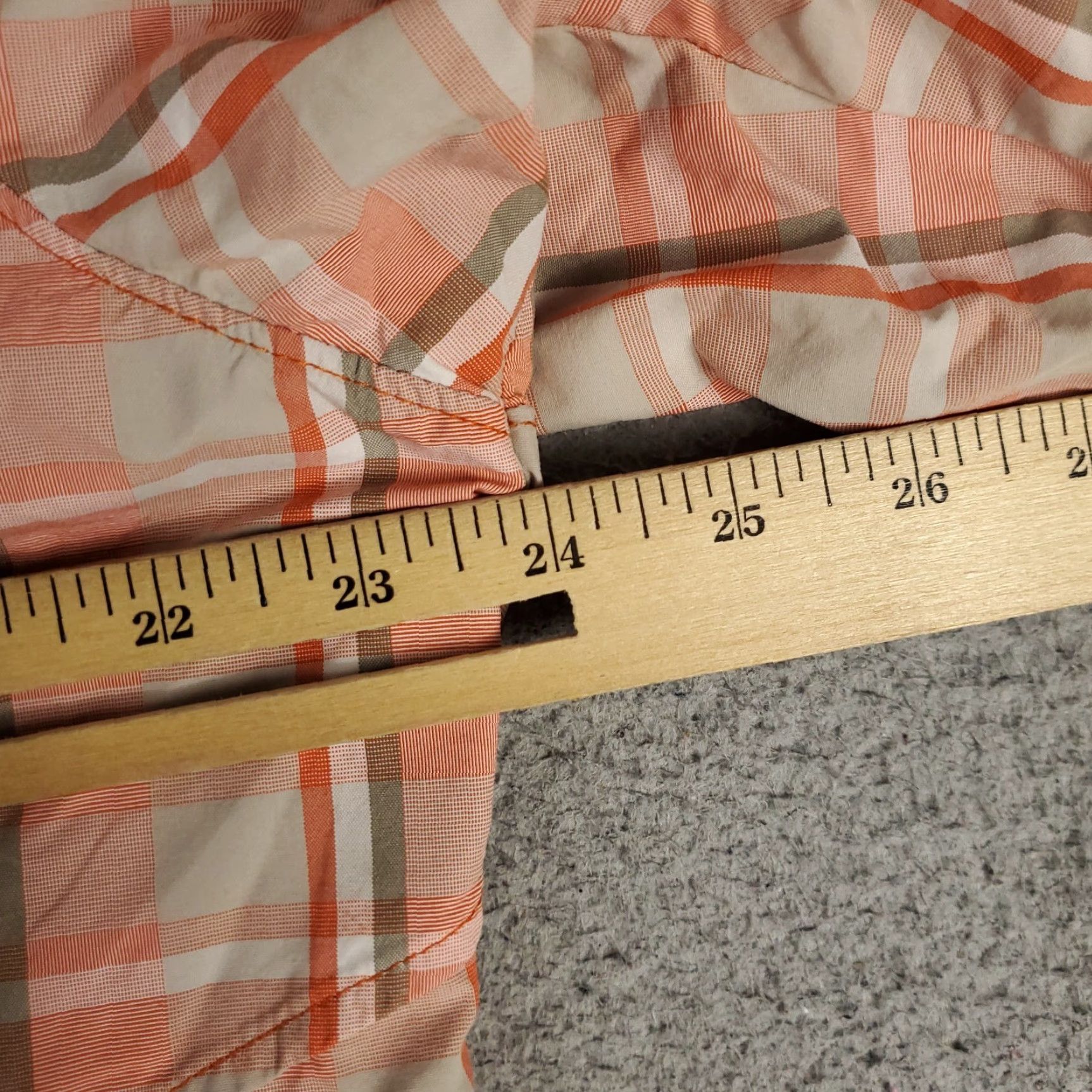 Vintage Columbia Shirt Mens XL Orange Plaid Nylon Button Up Short Sleeve Vented Classic American Preppy Weather All Seasons Mens Size US XL / EU 56 / 4 - 5 Thumbnail