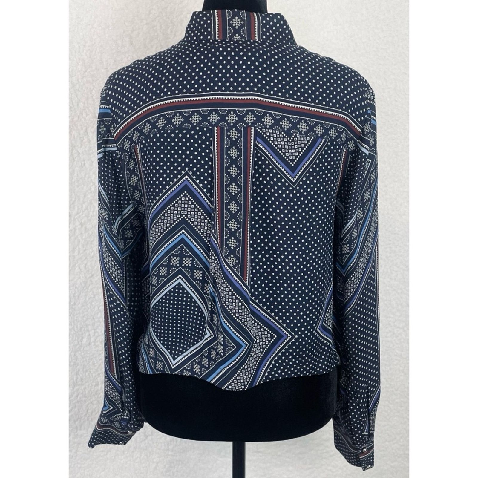 Derek Lam 10 Crosby DEREK LAM • 10 Crosby Bandana 100% Silk Button-Down Shirt Size XS / US 0-2 / IT 36-38 - 11 Thumbnail