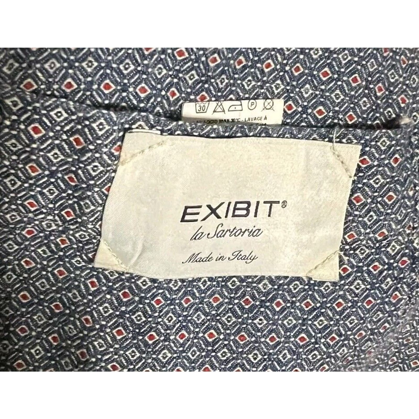 Other Exibit La Sartoria Mens Blazer 40 R Blue Wool Blend Size 40R - 5 Thumbnail
