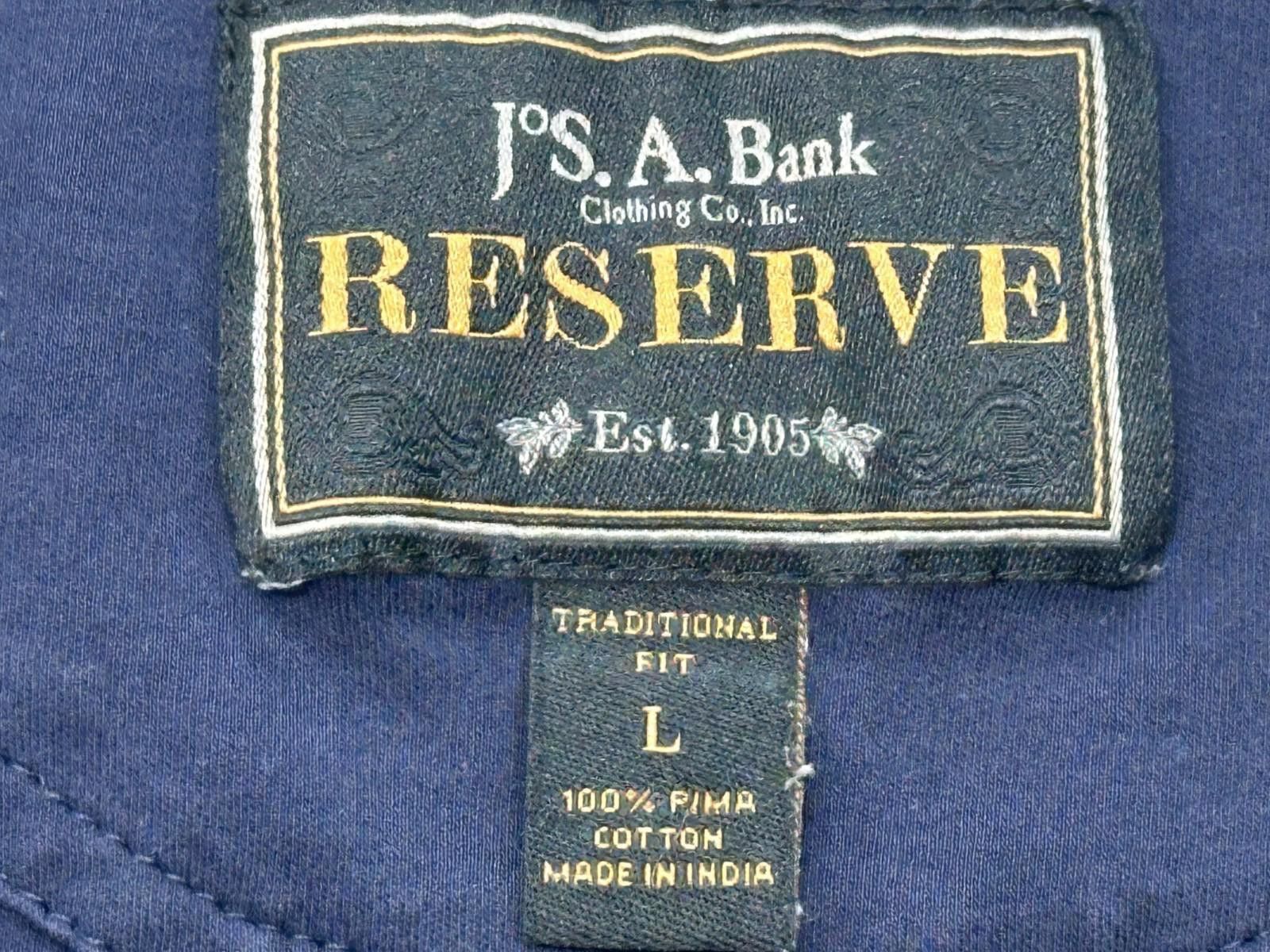 Jos. A. Bank Jos A Bank 1/4 Button Reserve Traditional Polo Blue Mens L Size US L / EU 52-54 / 3 - 5 Thumbnail