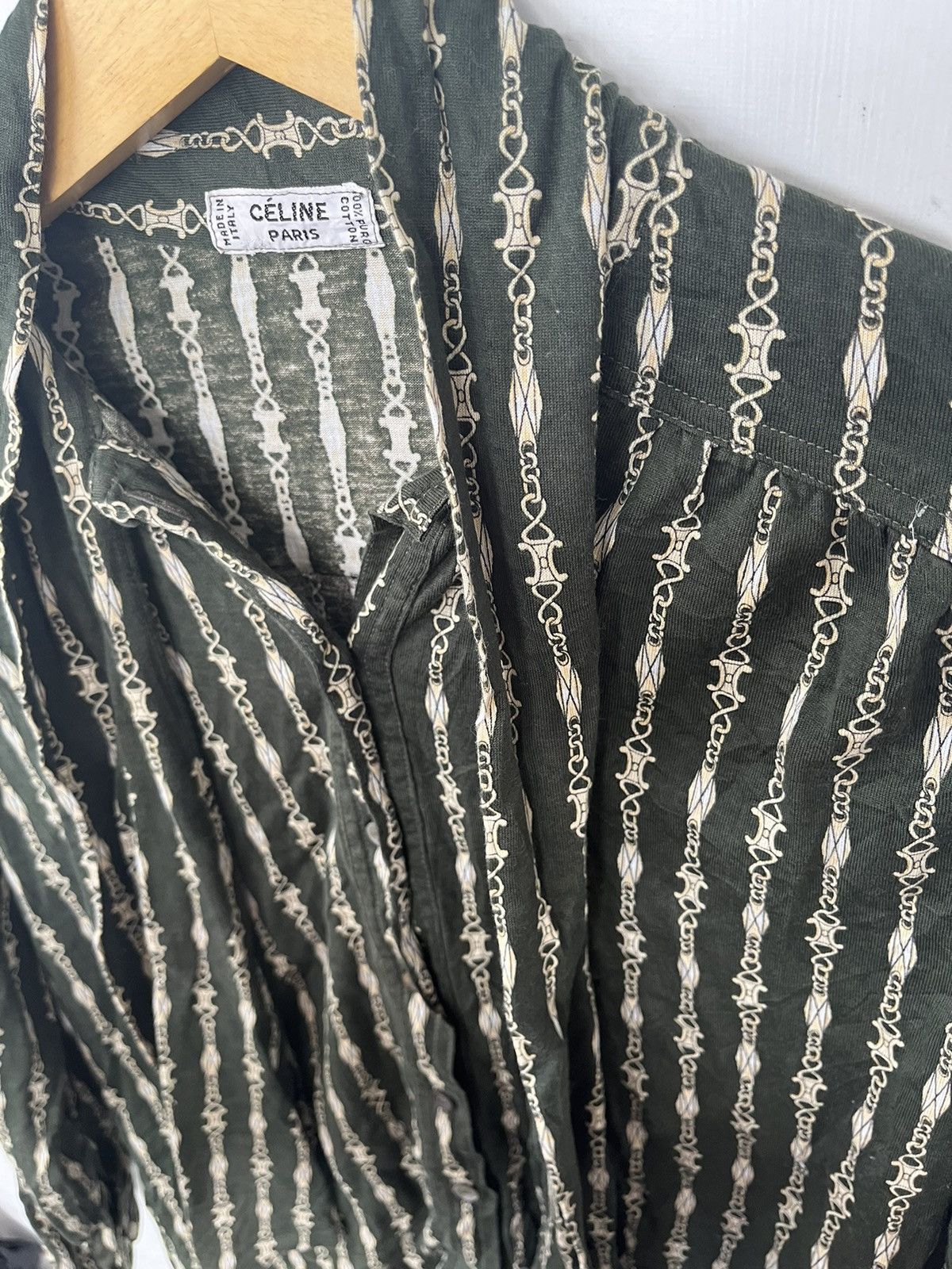 Celine Celine Paris Monogram Vintage 90’s shirt Buttom Up Size L / US 10 / IT 46 - 6 Thumbnail
