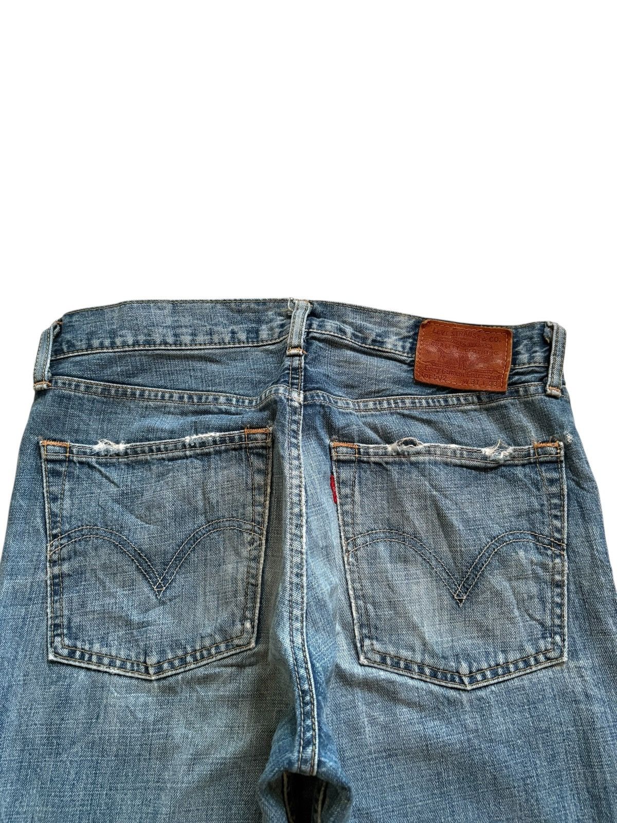 LVC × Levi's × Levi's Vintage Clothing Vintage 90s Levis 502 Mud Wash Distressed Ripped Jeans Size US 31 - 8 Thumbnail