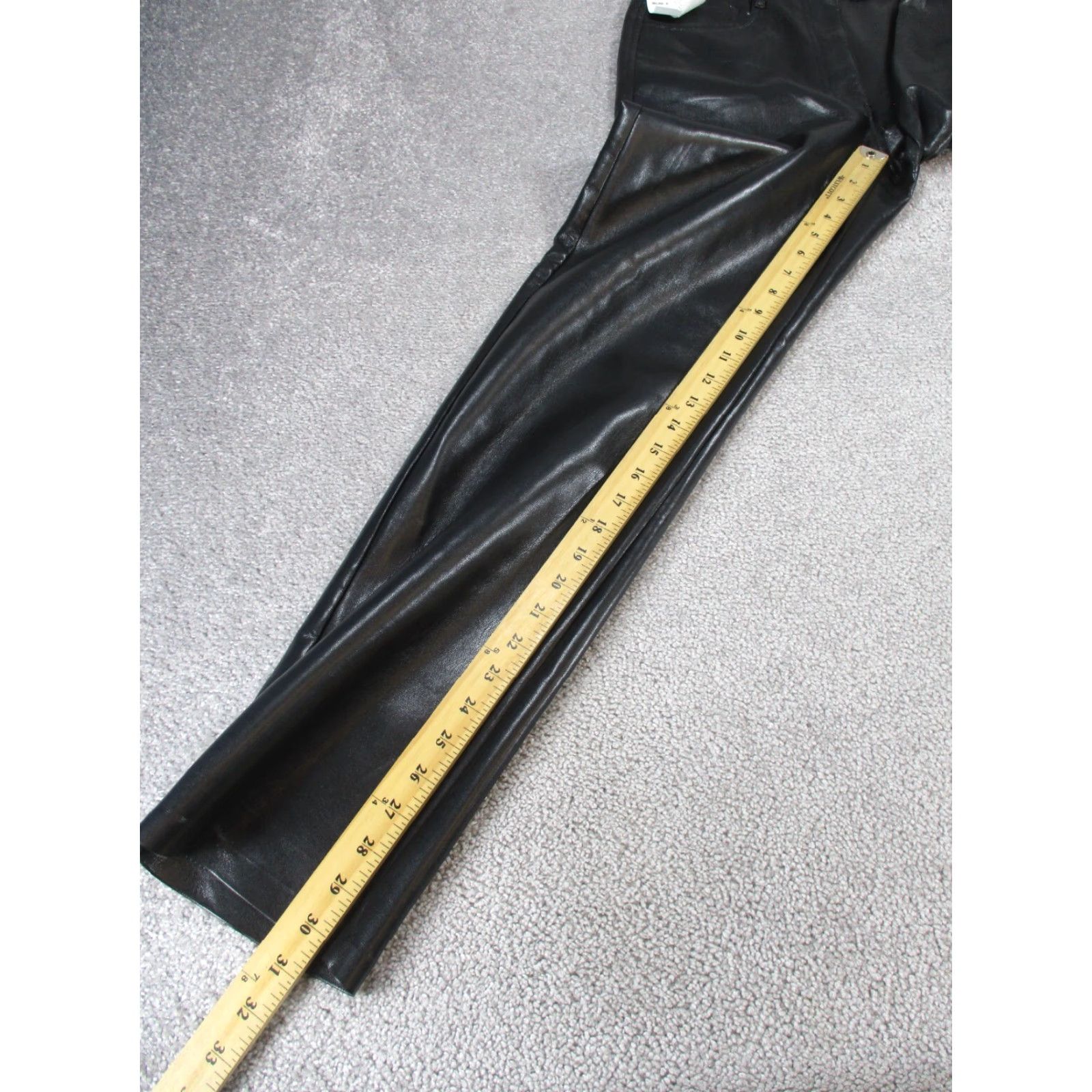 Vintage Wilfred Black Faux Leather Pants Womens 8 Dress Pants Straight Front Zip 8 Womens Size 30" / US 8 / IT 44 - 4 Thumbnail