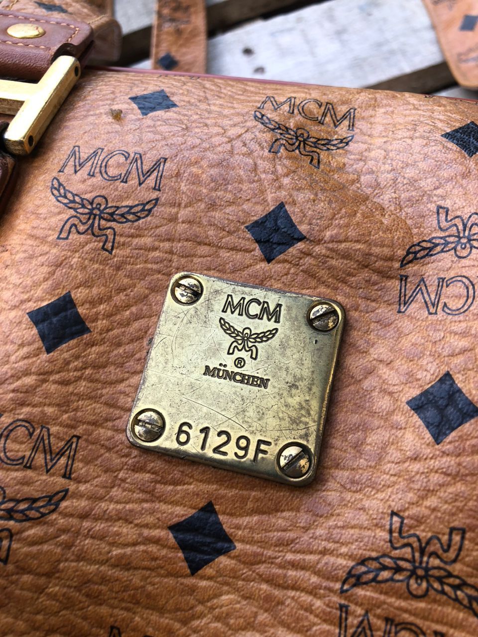 MCM Vintage MCM Cognac Visetos Monogram Shoulder Bag Size ONE SIZE - 6 Thumbnail