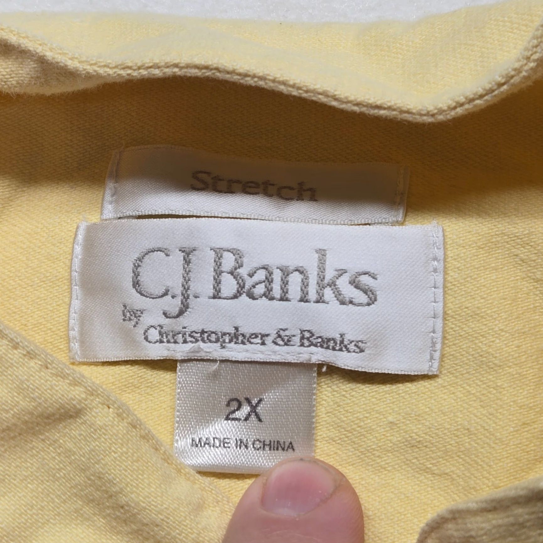 Vintage CJ Banks Yellow Floral Full Zip Jacket Women 2X Adult Spring Cotton Blend Long Sleeve Size XXL / US 16-18 / IT 52-54 - 3 Thumbnail