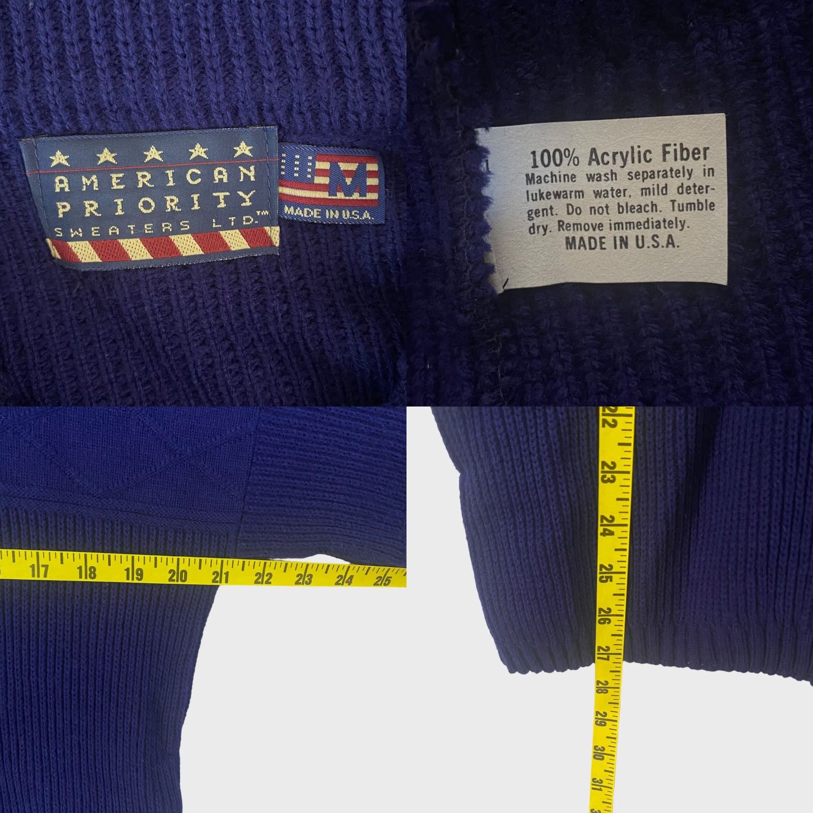 Vintage VINTAGE American Priority Full Zip Sweater Men M Blue Knit Collared Size US M / EU 48-50 / 2 - 8 Thumbnail