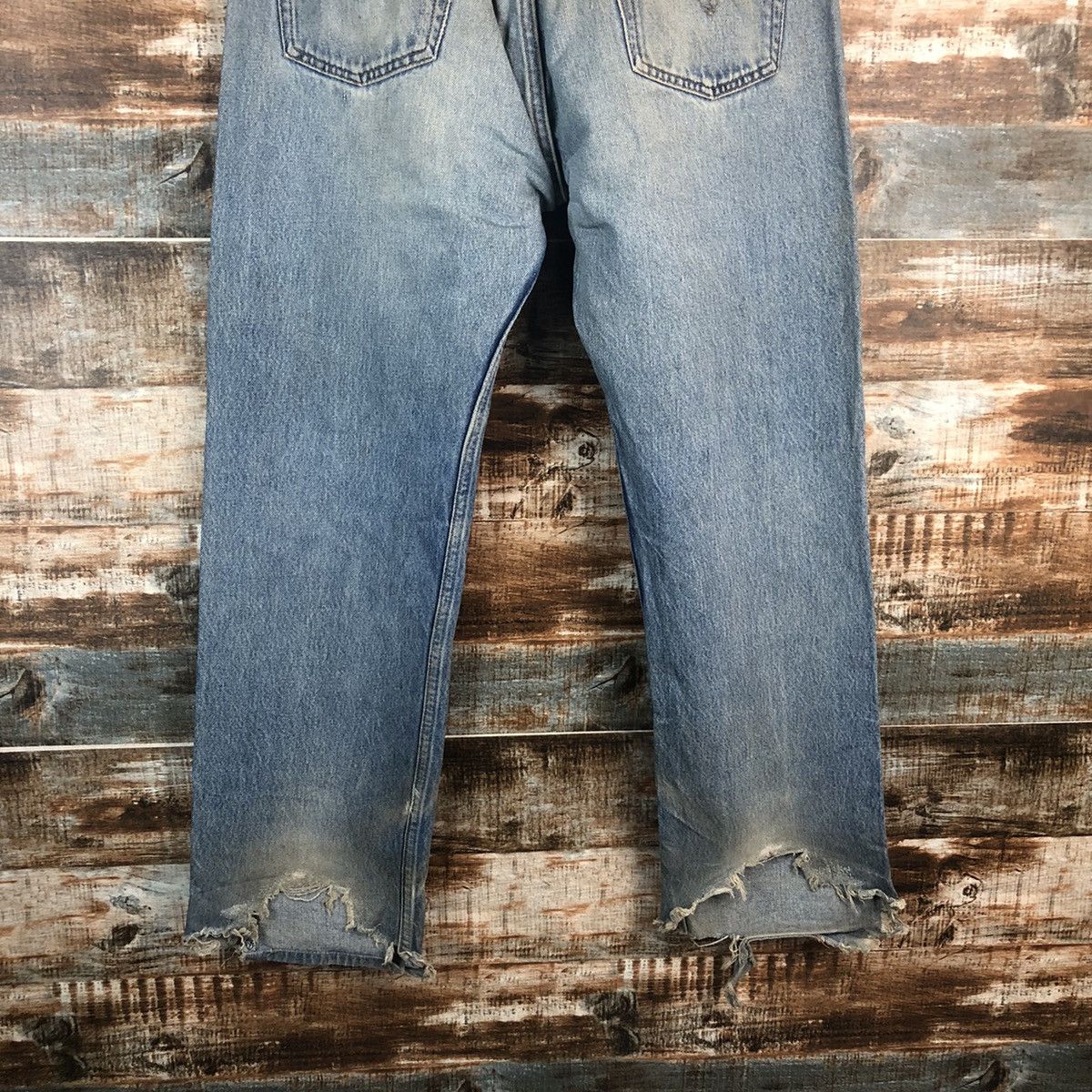 Levi's Levis 501xx vintage Blue ripped Denim Pants #A2571 Size US 35 - 18 Thumbnail