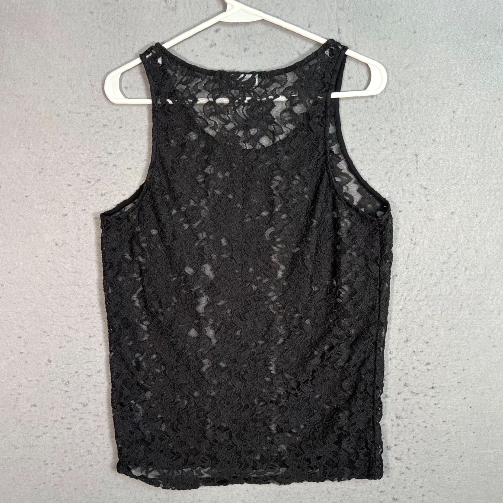 Asos ASOS Design Black Lace Tank Top Lacy Sheer Design Size Small Tank Women S Lace Black 90s Womens Size S / US 4 / IT 40 - 2 Thumbnail