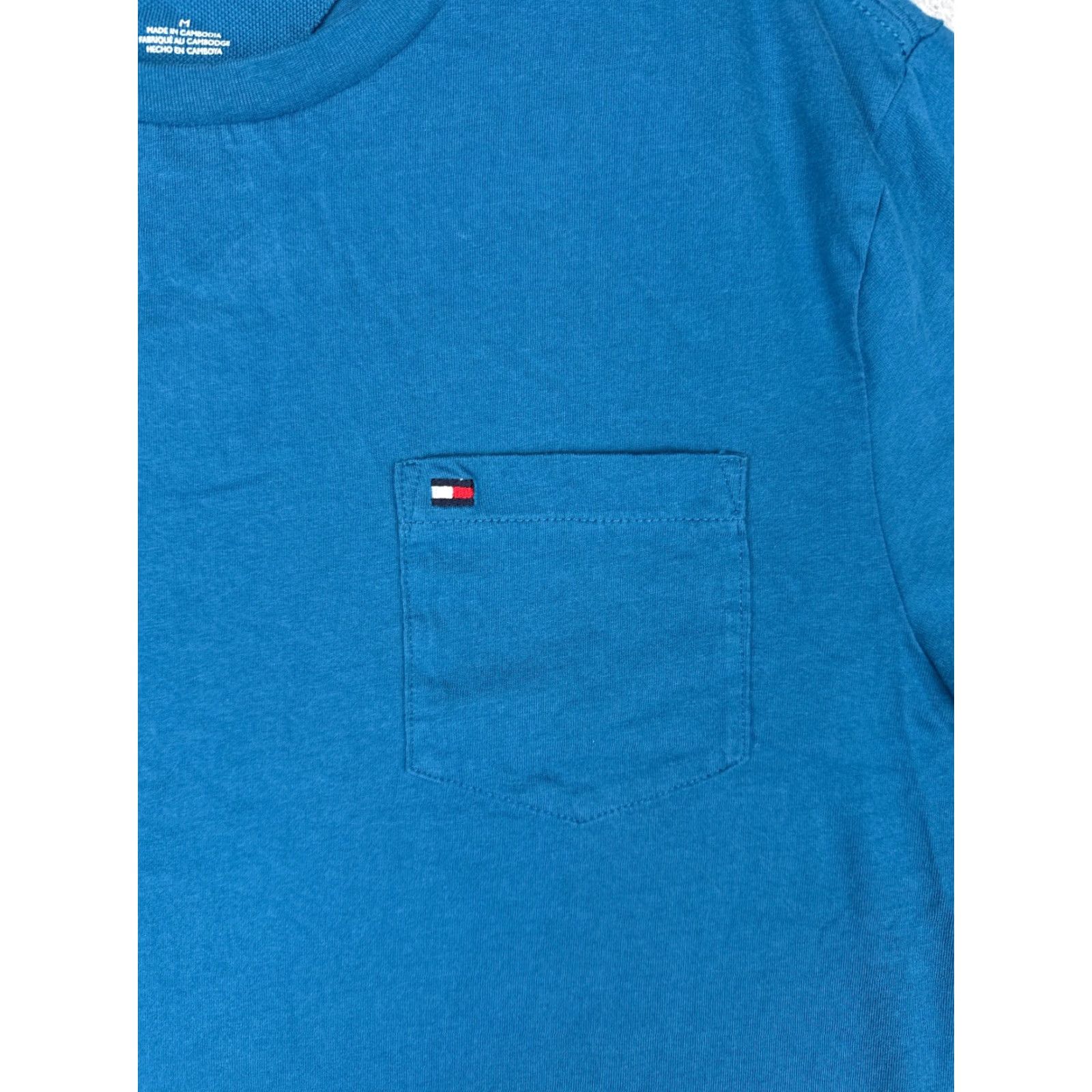 Tommy Hilfiger Tommy Hilfiger Shirt Adult Medium Blue Short Sleeve Crew Neck Pocket Cotton Embroidered Logo Men Size US M / EU 48-50 / 2 - 6 Thumbnail