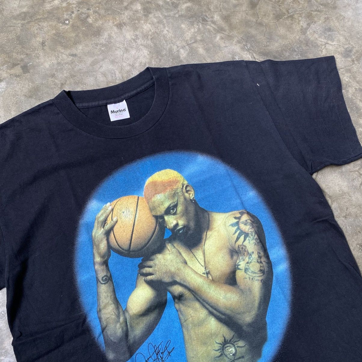 Vintage Vintage 90s Dennis Rodman T-Shirt Size US L / EU 52-54 / 3 - 2 Thumbnail