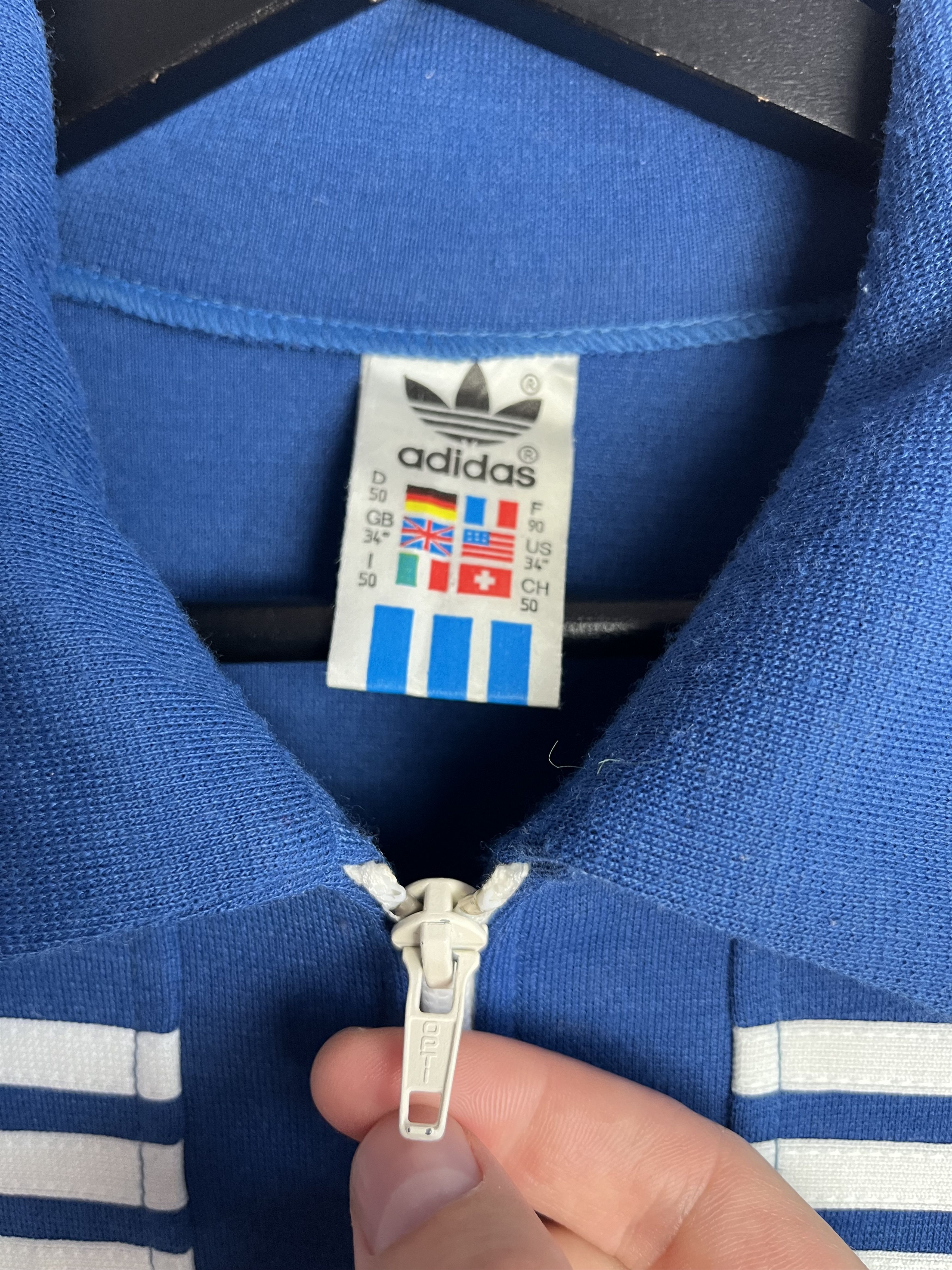 Adidas Vintage 1970-1980 Adidas Track Jacket Size M Blue Size US M / EU 48-50 / 2 - 5 Thumbnail