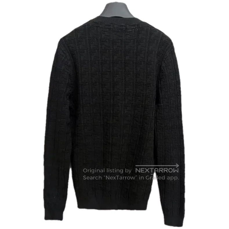 Fendi Fendi Black logo letter full-printed round neck long-sleev Size US L / EU 52-54 / 3 - 2 Thumbnail