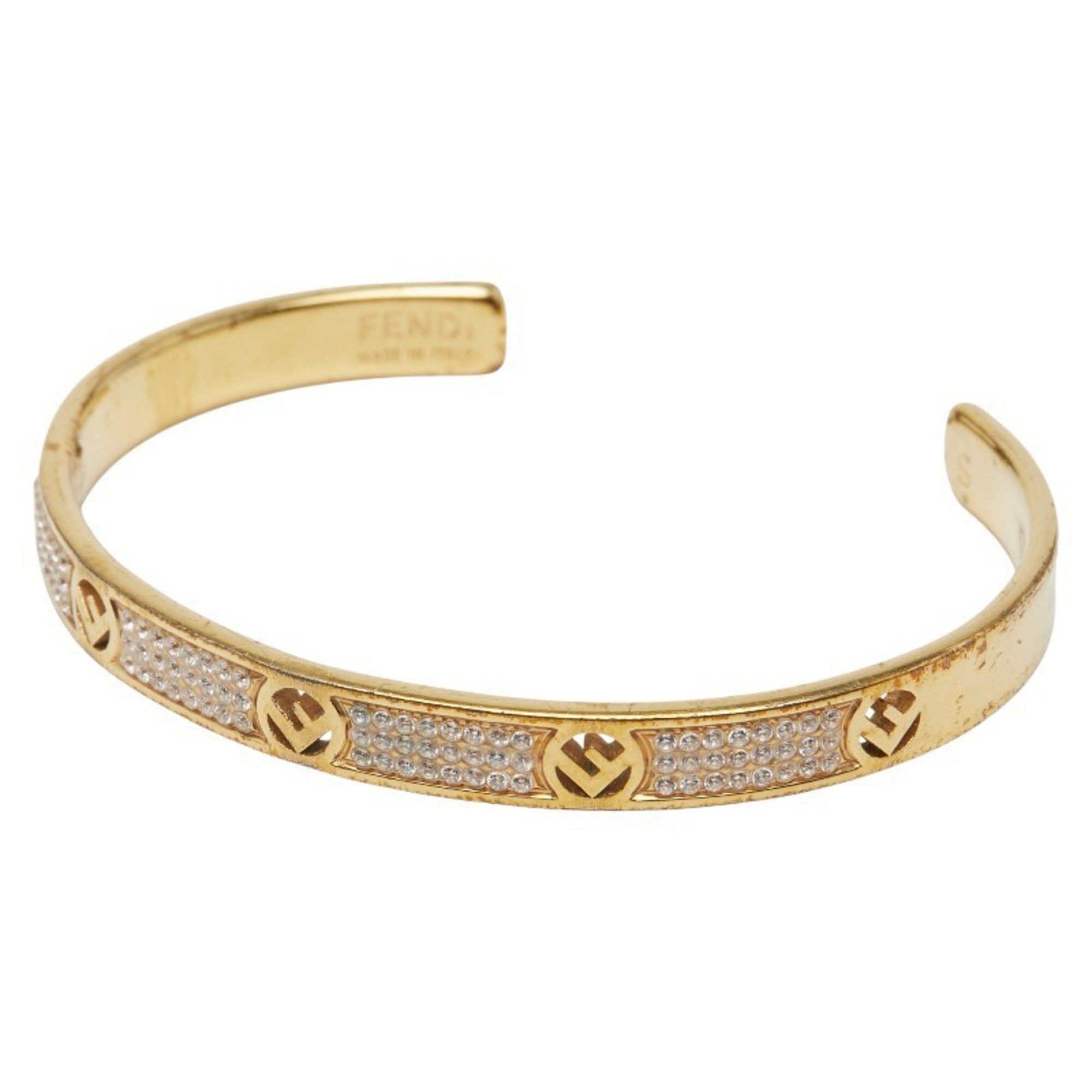 Fendi Fendi F is Rhinestone Bracelet, Size: S, Gold Plated, Women's, FENDI Size ONE SIZE - 1 Thumbnail
