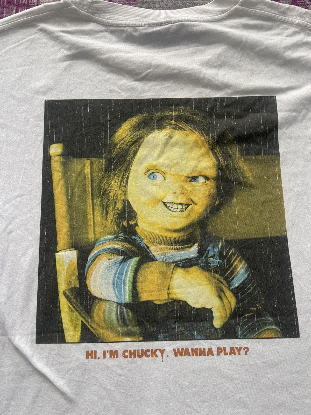 GU × Universal Studios VINTAGE CHUCKY PHOTO TEE VERY RARE Size US XL / EU 56 / 4 - 8 Thumbnail