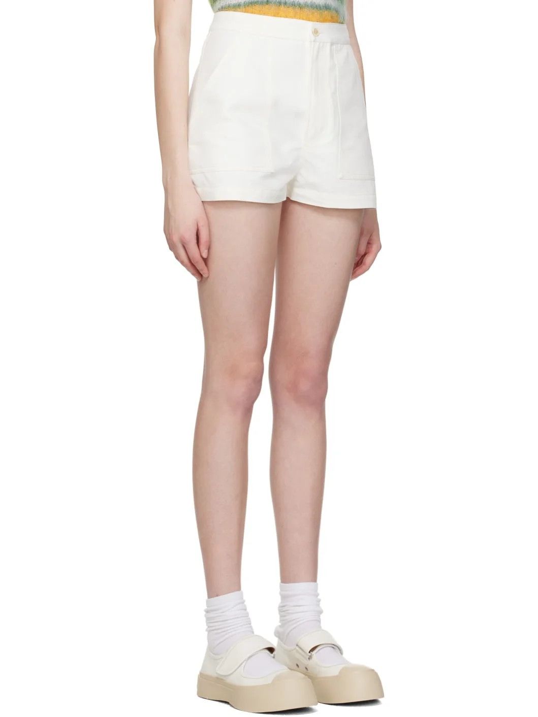 Marni o1y1125 Short in Ivory Size 26" / US 2 / IT 38 - 2 Thumbnail
