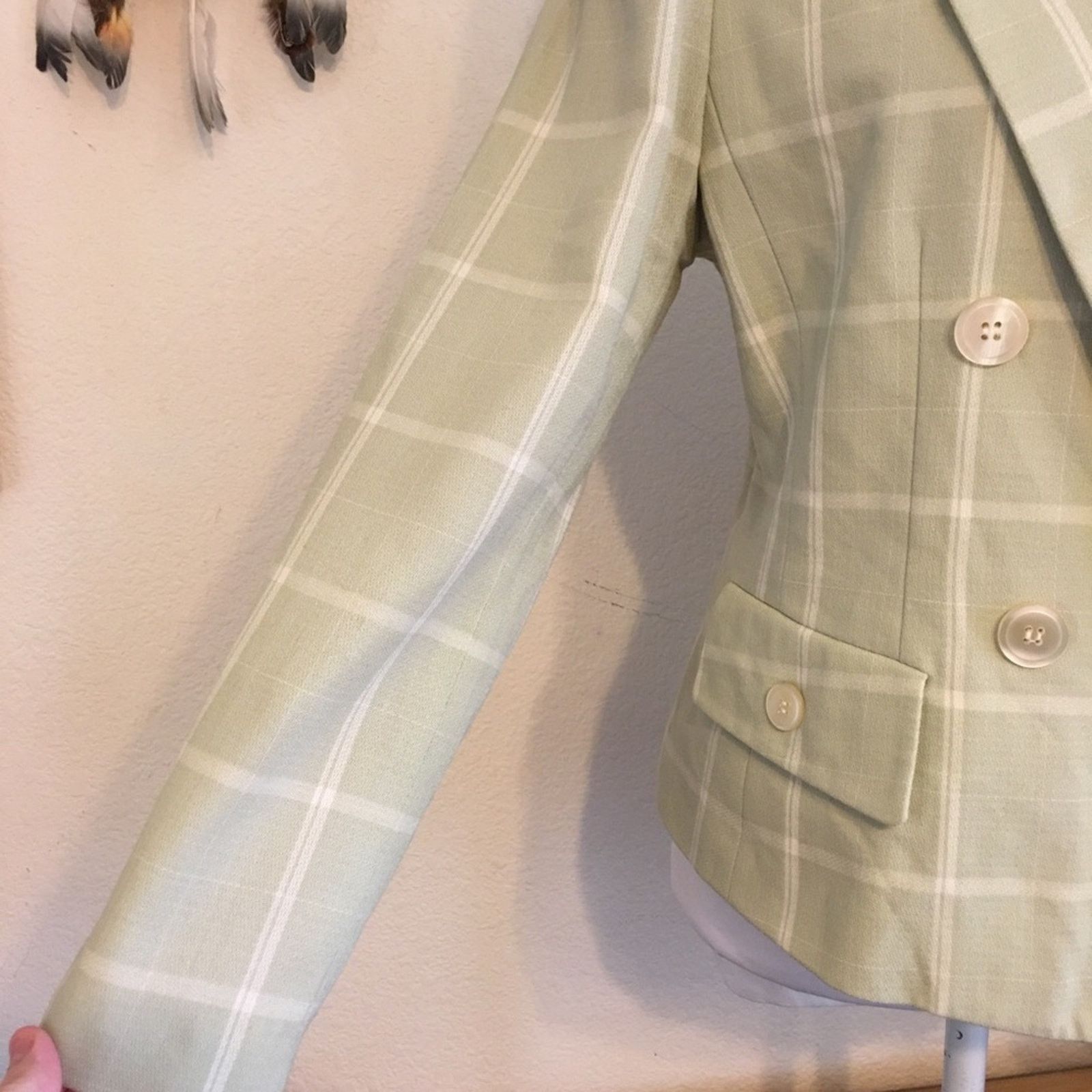 Vintage Vintage Kasper sage green double breasted blazer Size L / US 10 / IT 46 - 3 Thumbnail