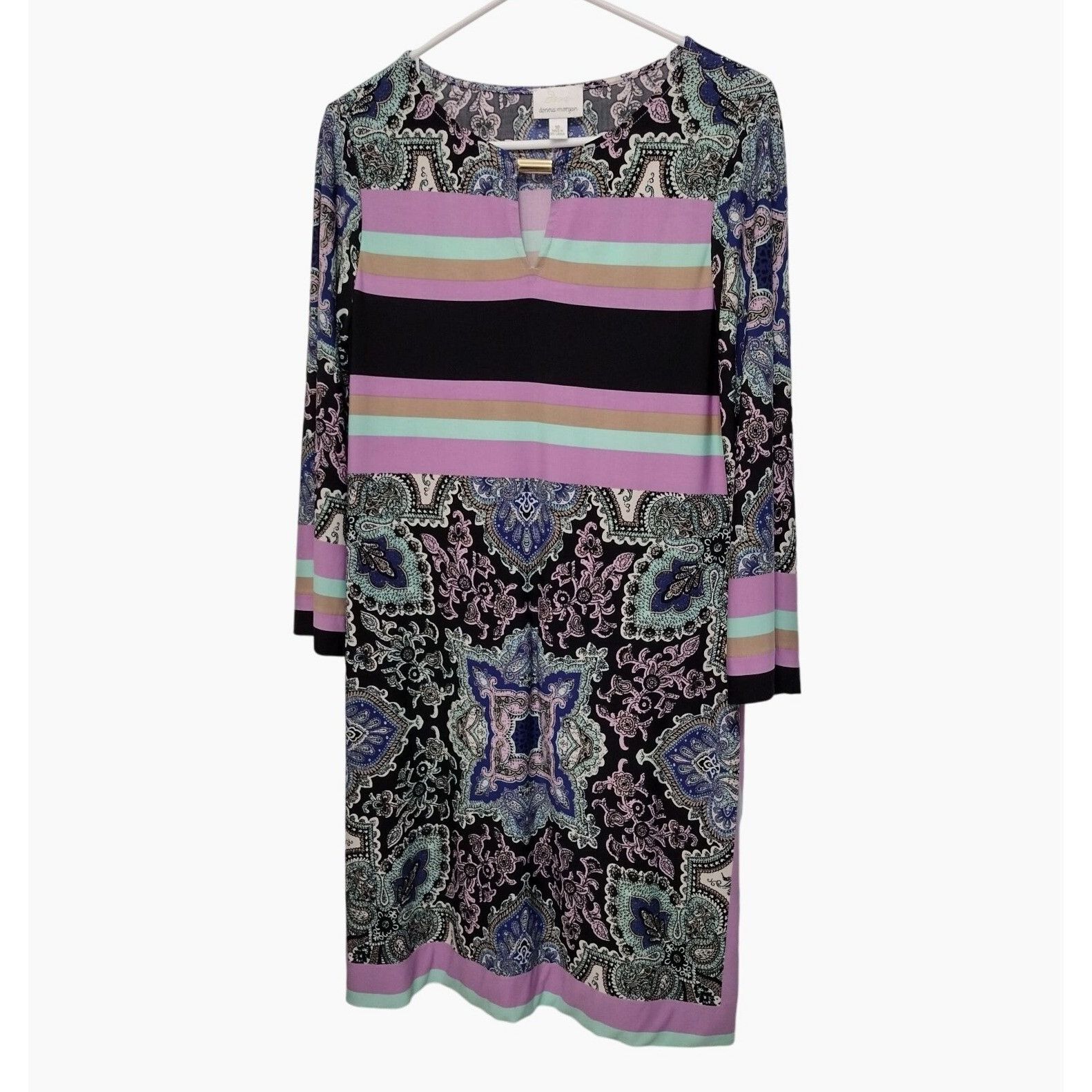 Donna Morgan Donna Morgan Womens Size 10 Multicolor Paisley Print Tunic D Size L / US 10 / IT 46 - 1 Thumbnail