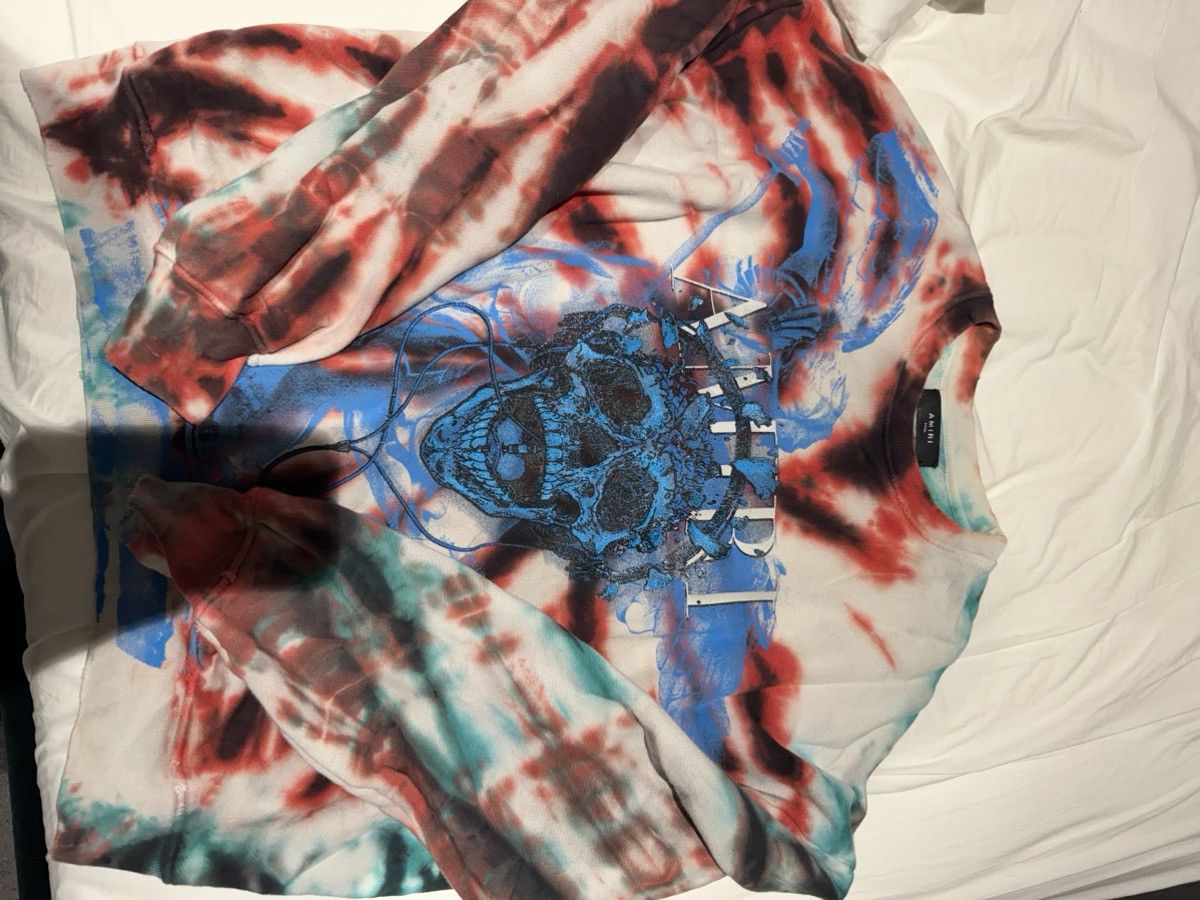 image of Amiri Tie Dye Skull Sweater in Tie/Dye, Men's (Size Small)