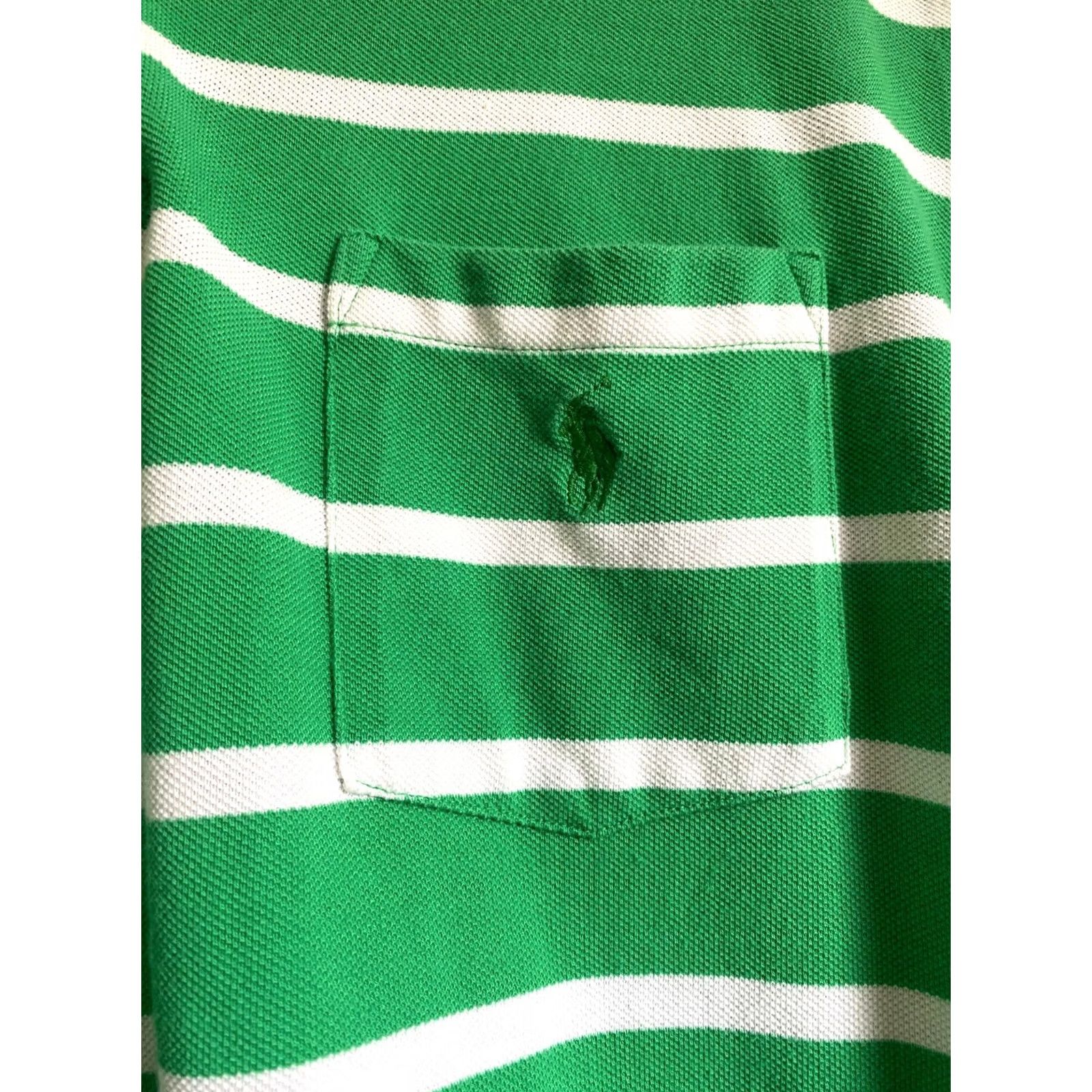 Polo Ralph Lauren Polo Ralph Lauren Polo Shirt Striped Mens Short Sleeve Polo Shirt Sz M Vintage Green White Embroidered Logo Size US M / EU 48-50 / 2 - 6 Thumbnail