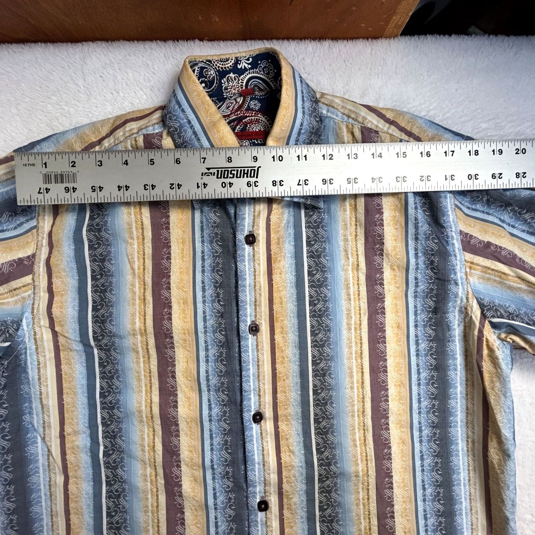 Luchiano Visconti Luchiano Visconti Mens Striped Long Sleeve Button Up Shirt Medium 2 Ply Cotton Size US M / EU 48-50 / 2 - 6 Thumbnail