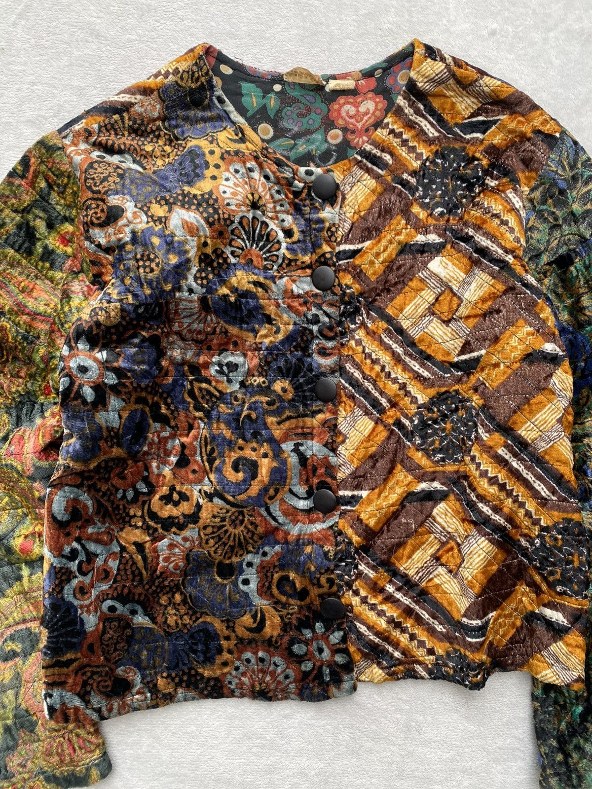 Vintage 1980s El-saad Copenhagen Indian Tapestry Velvet Jacket Size M / US 6-8 / IT 42-44 - 6 Thumbnail
