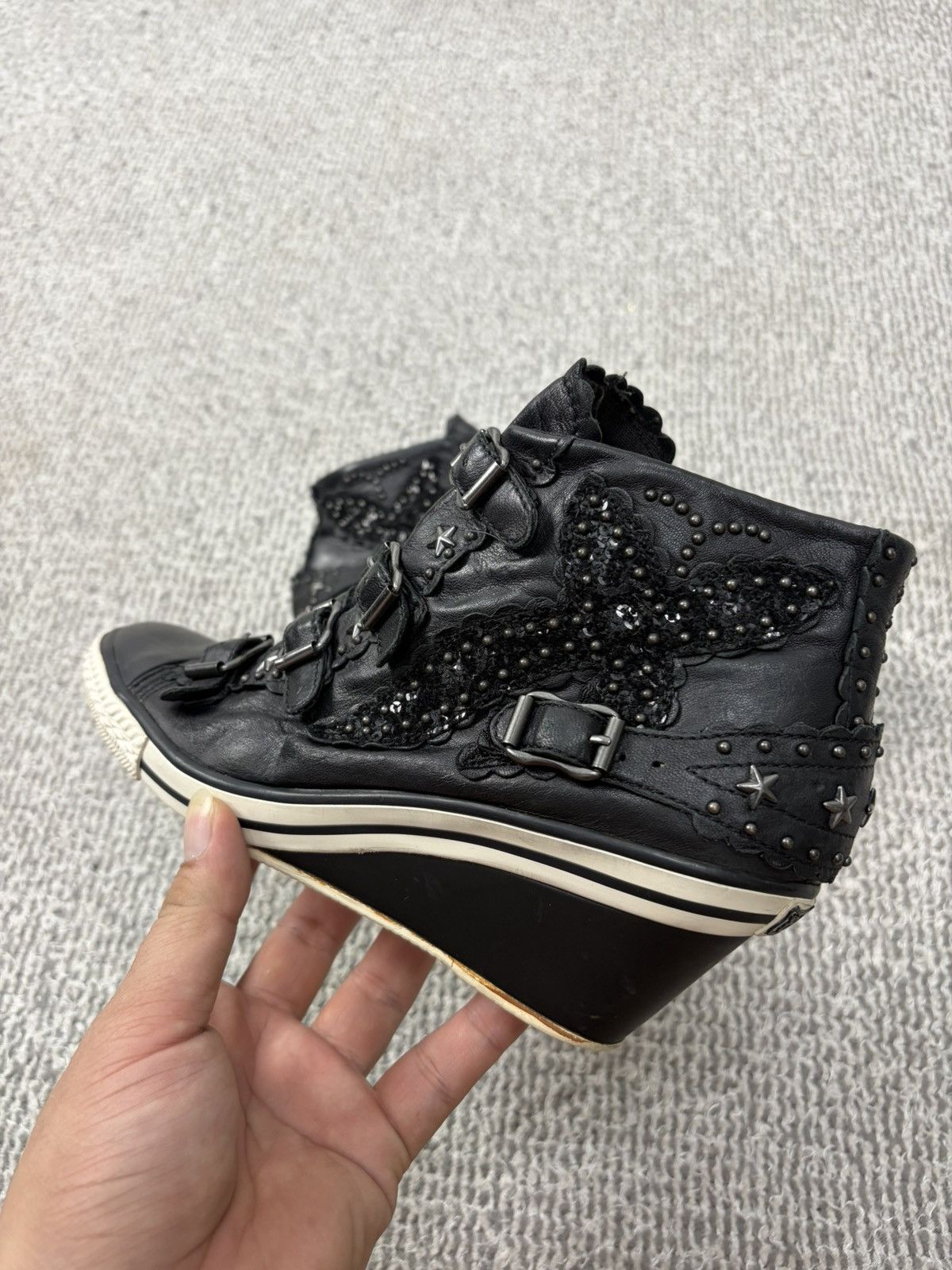 ASH Ash Wedge Genial Buckled Leather Size 38 Size US 8 / IT 38 - 4 Thumbnail