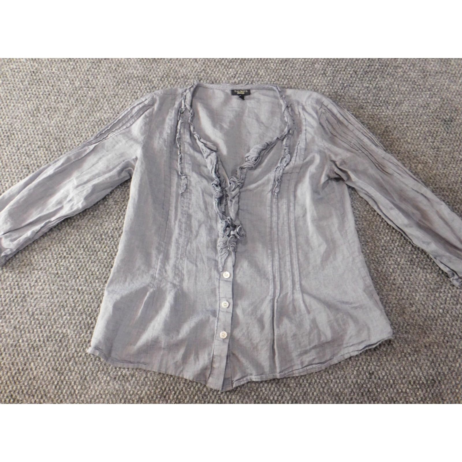 Talbots Talbots Womens Button-Up Shirt 2 Blue Casual Long Sleeve Collared 100% Cotton Classic Shirt Womens Boys? Size XS / US 0-2 / IT 36-38 - 2 Thumbnail