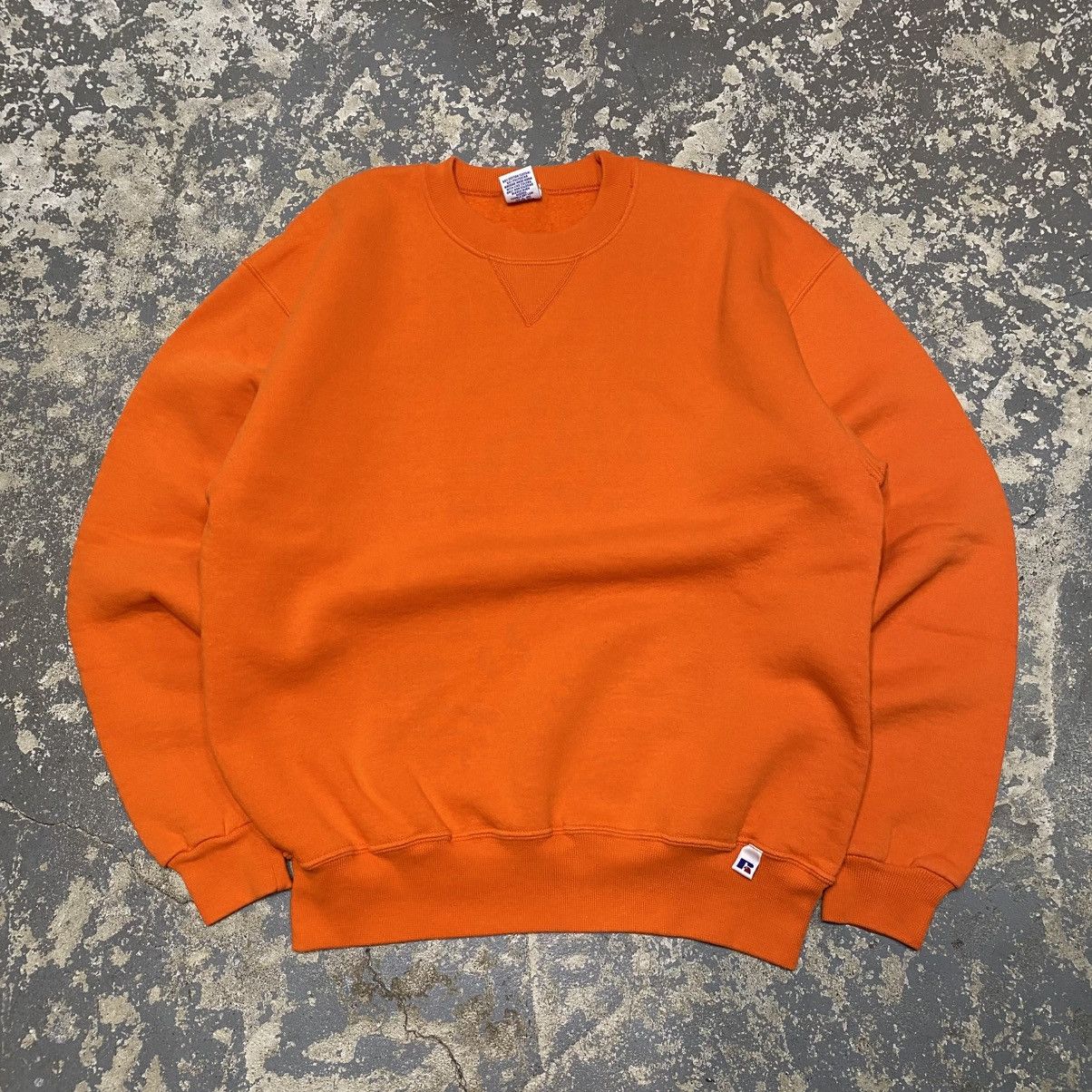 Russell Athletic × Vintage Vintage Russell Athletic Orange Blank Crewneck Hoodie Size US M / EU 48-50 / 2 - 6 Thumbnail