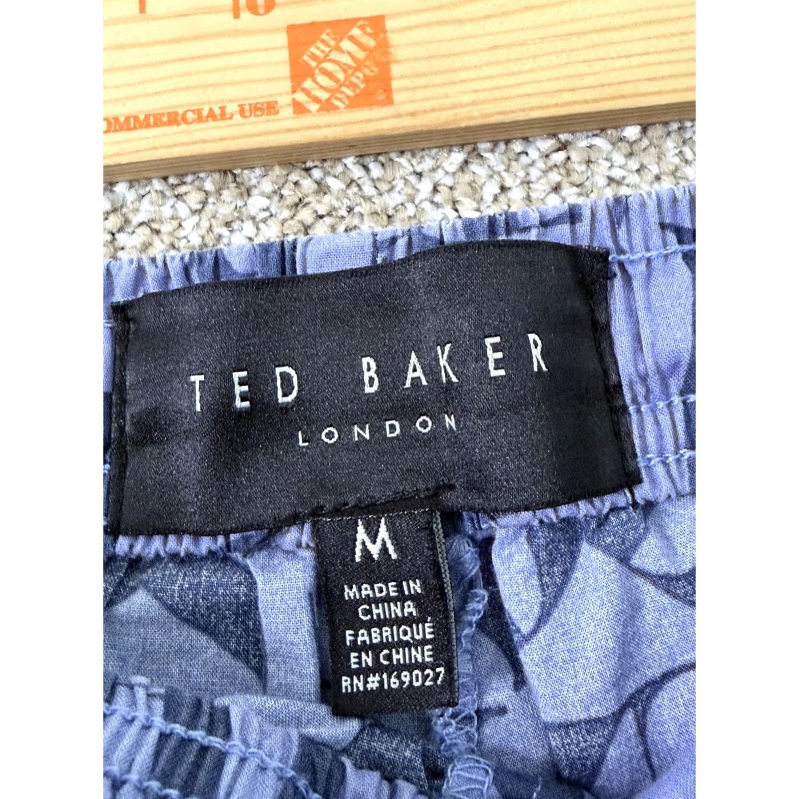 Ted Baker Ted Baker Pants Mens Medium Blue Letter Print Cotton Lounge Sleepwear Pajama Size US 31 - 6 Thumbnail