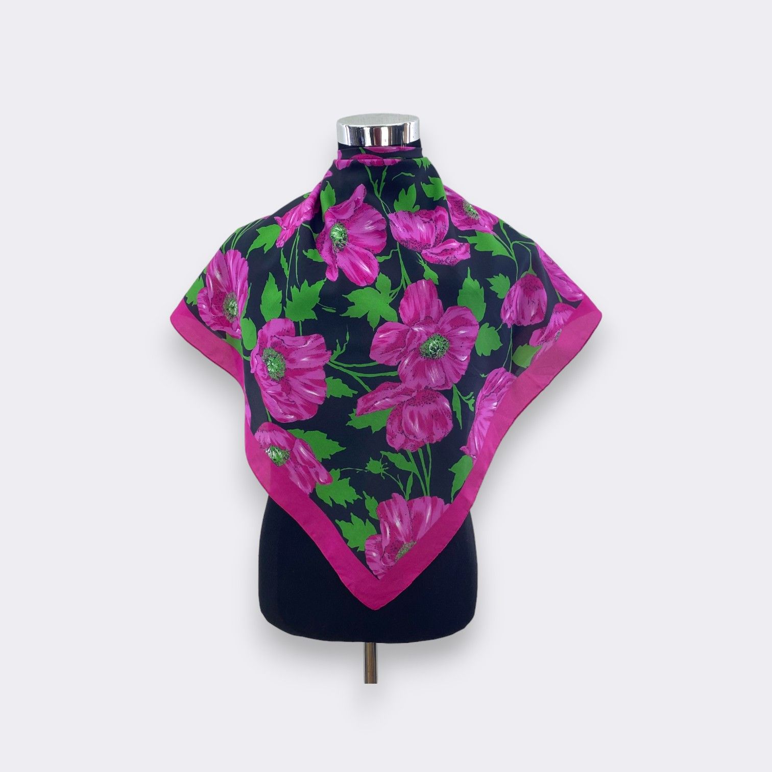 Designer × Vintage Vintage Floral Scarf Wrap Square Scarves SSC197 Size ONE SIZE - 2 Thumbnail