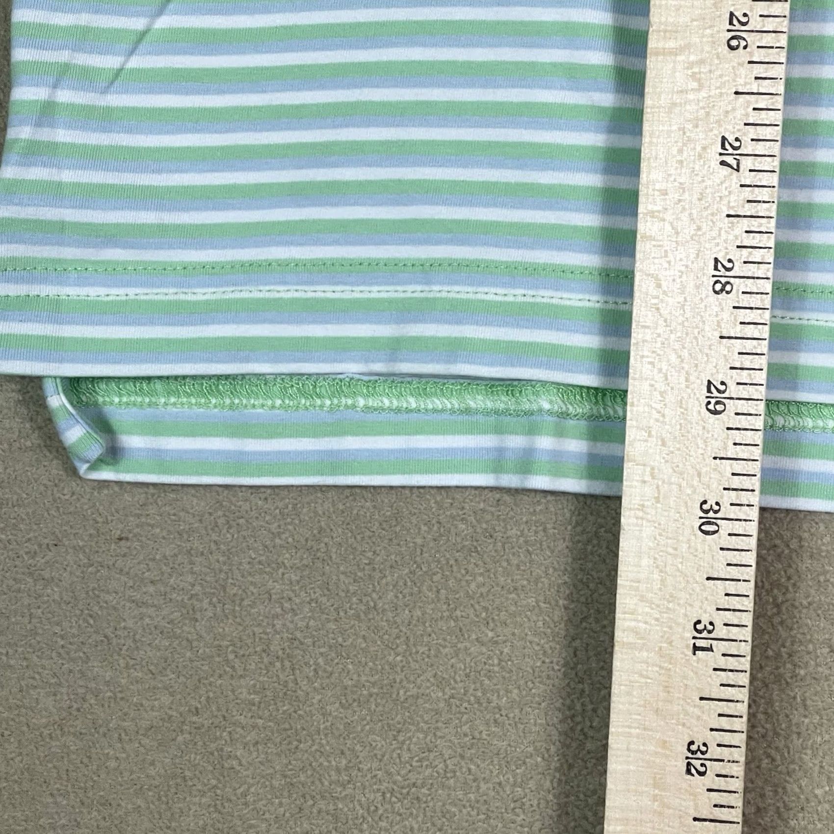 Peter Millar Peter Millar Polo Shirt Mens L Green Striped Crown Crafted Golf Performance Shirt Size US L / EU 52-54 / 3 - 5 Thumbnail